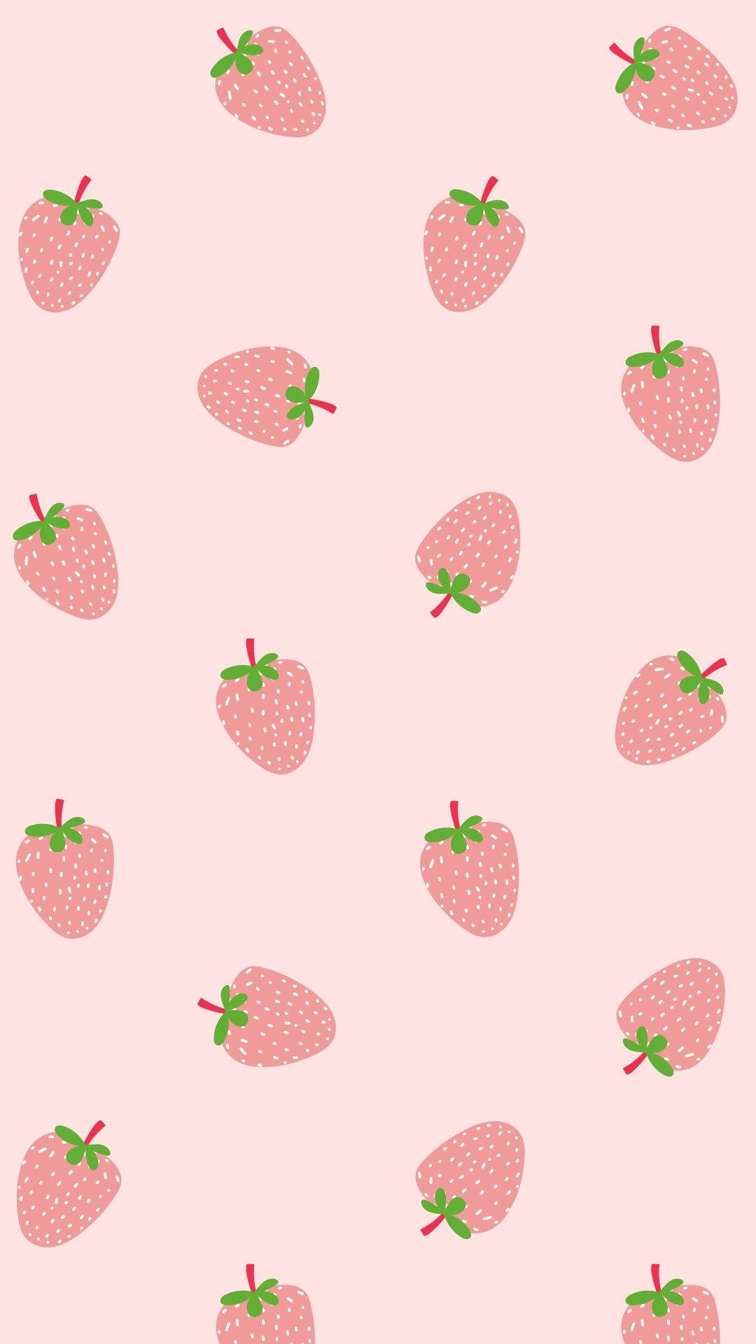  Erdbeeren Hintergrundbild 1080x1920. Niedliche rosa Erdbeere Kawaii iPhone Sperrbildschirm Rosa