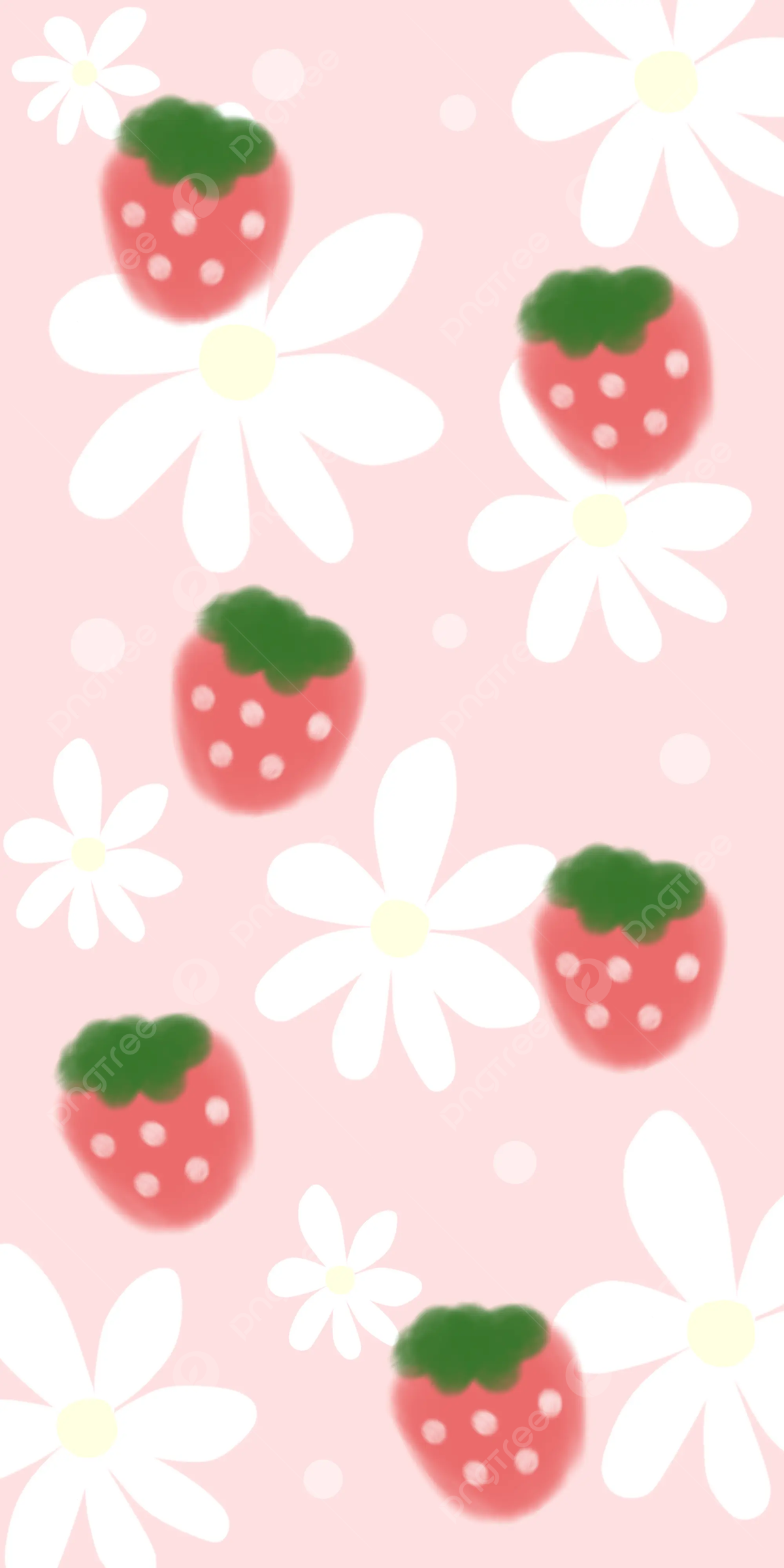  Erdbeeren Hintergrundbild 1200x2400. Süße Erdbeer Und Blumentapete Hintergrund Hintergrundbild zum kostenlosen Download