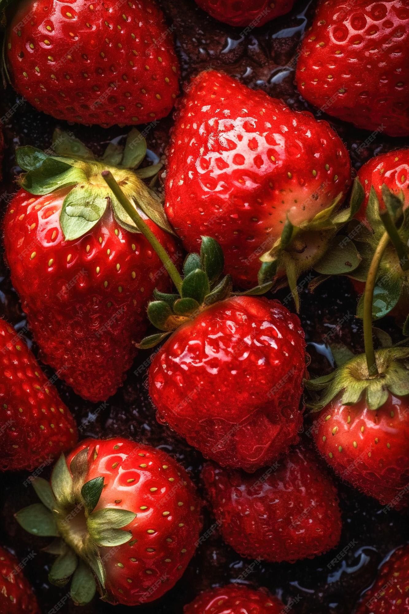  Erdbeeren Hintergrundbild 1333x2000. Eine nahaufnahme von erdbeeren auf einem teller