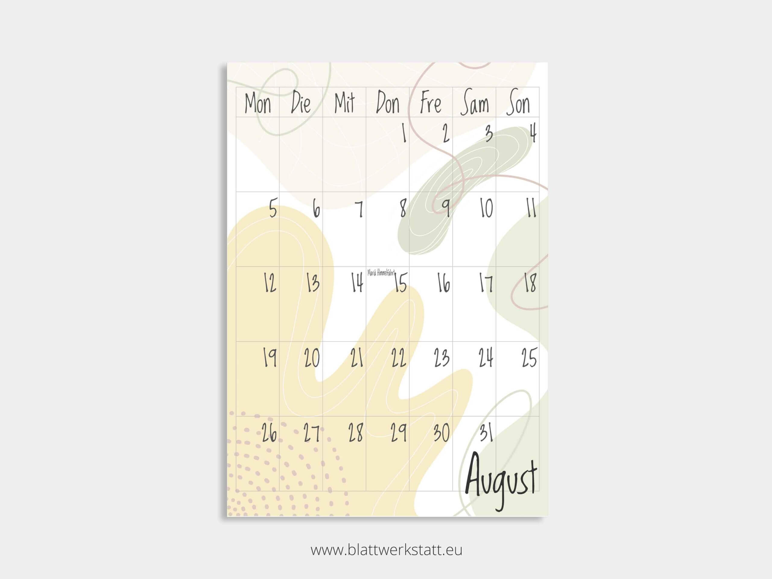  2023 Jahreskalender Hintergrundbild 2560x1920. Wand Kalender Blätter Farbwelten ².werk.statt + Gestaltung