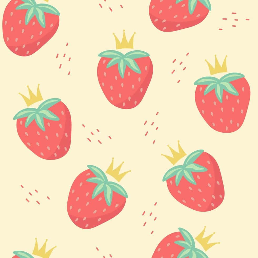  Erdbeeren Hintergrundbild 980x980. Pastellfarbene Süße Erdbeere Wallpaper KOSTENLOS