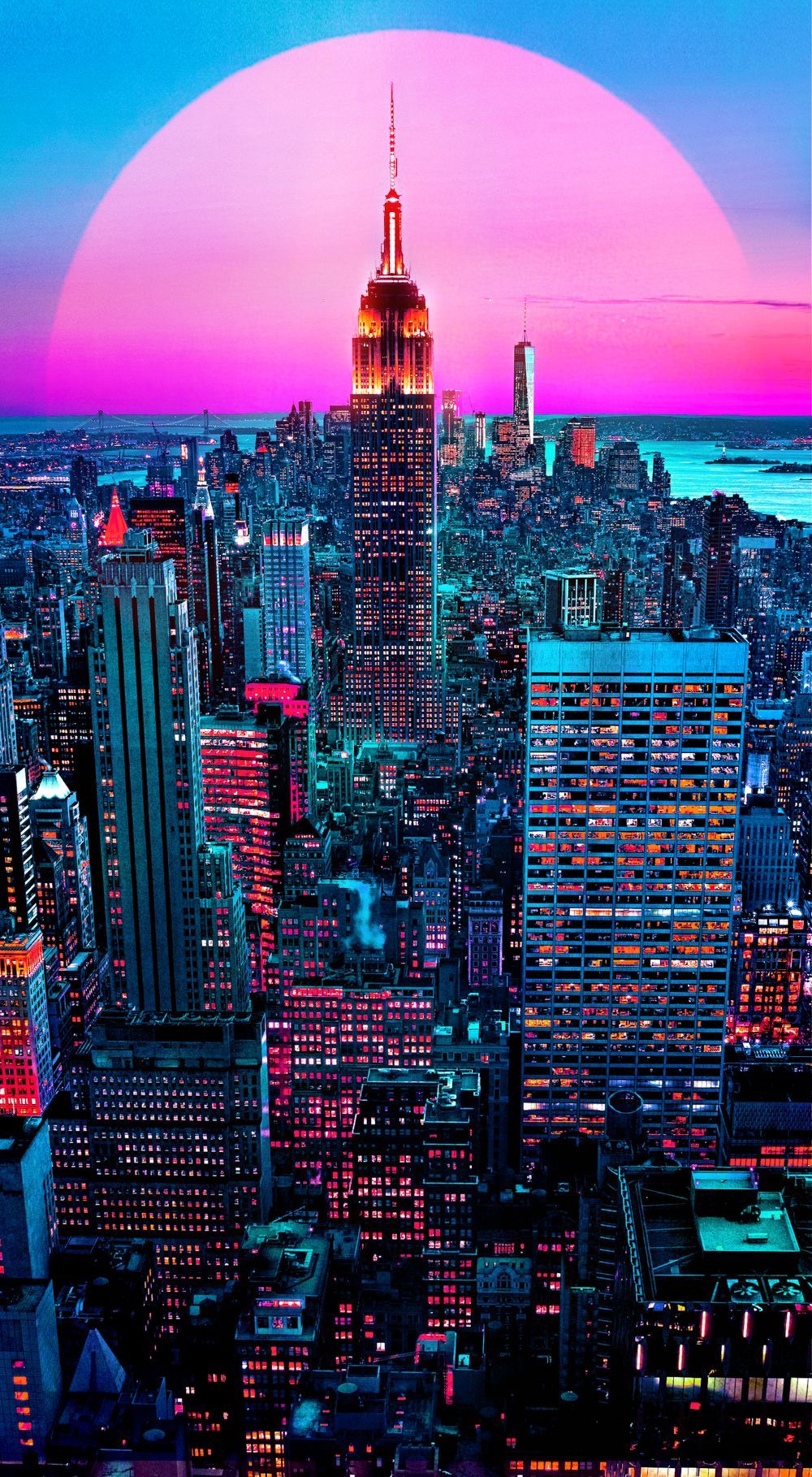  IPhone Stadt Hintergrundbild 1000x1818. Neon City. City wallpaper, New york wallpaper, City aesthetic