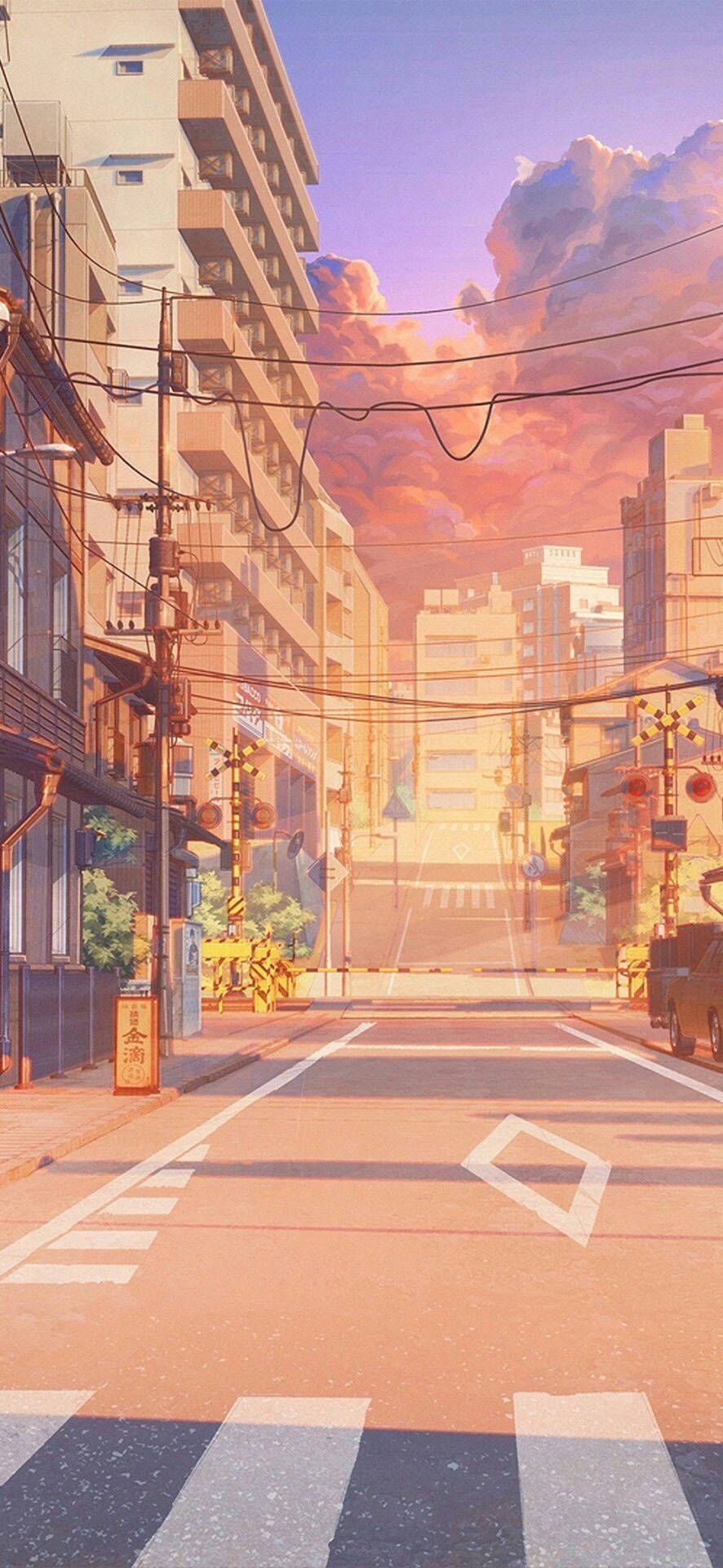  Straße Hintergrundbild 886x1920. Japanisches Ästhetisches IPhone Wallpaper KOSTENLOS