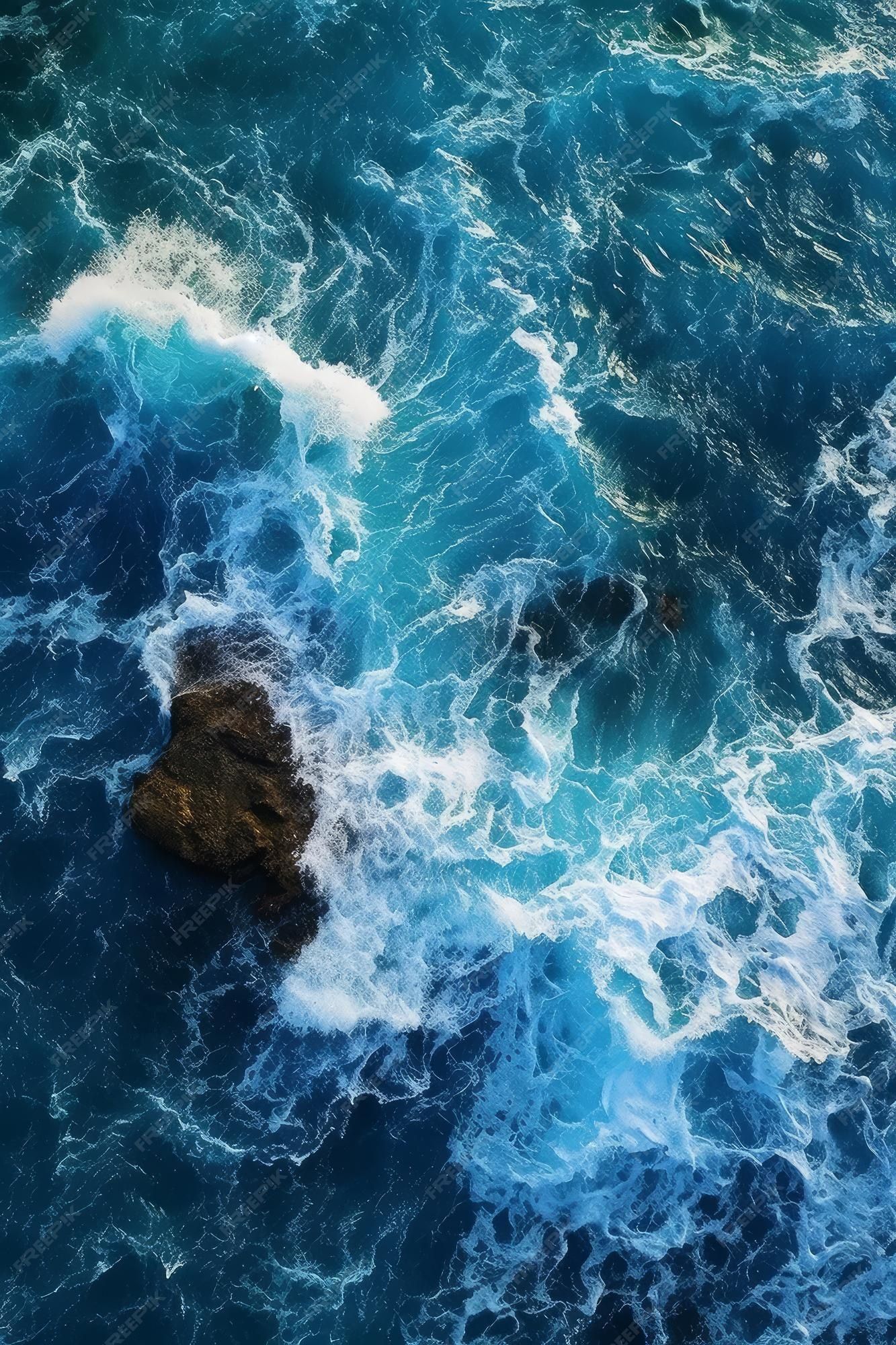  Wellen Hintergrundbild 1333x2000. Blaues wasser aus einer draufsicht mit wellen
