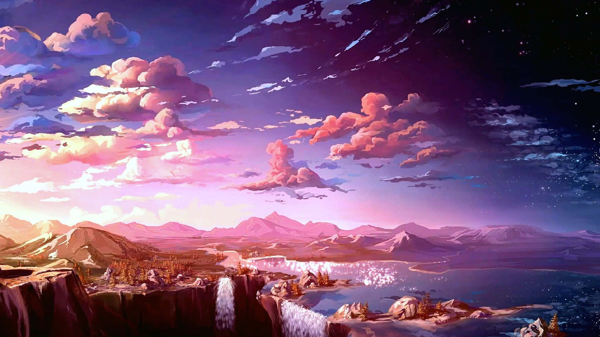  PS4 Hintergrundbild 1920x1080. Download Anime Aesthetic Sky With Clouds Ps4 Wallpaper