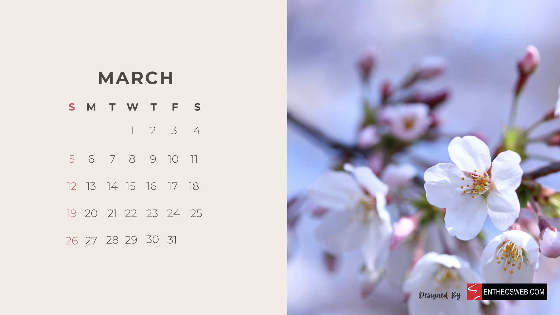  2023 Kalender Hintergrundbild 1920x1080. March 2023 Calendar Desktop Wallpaper