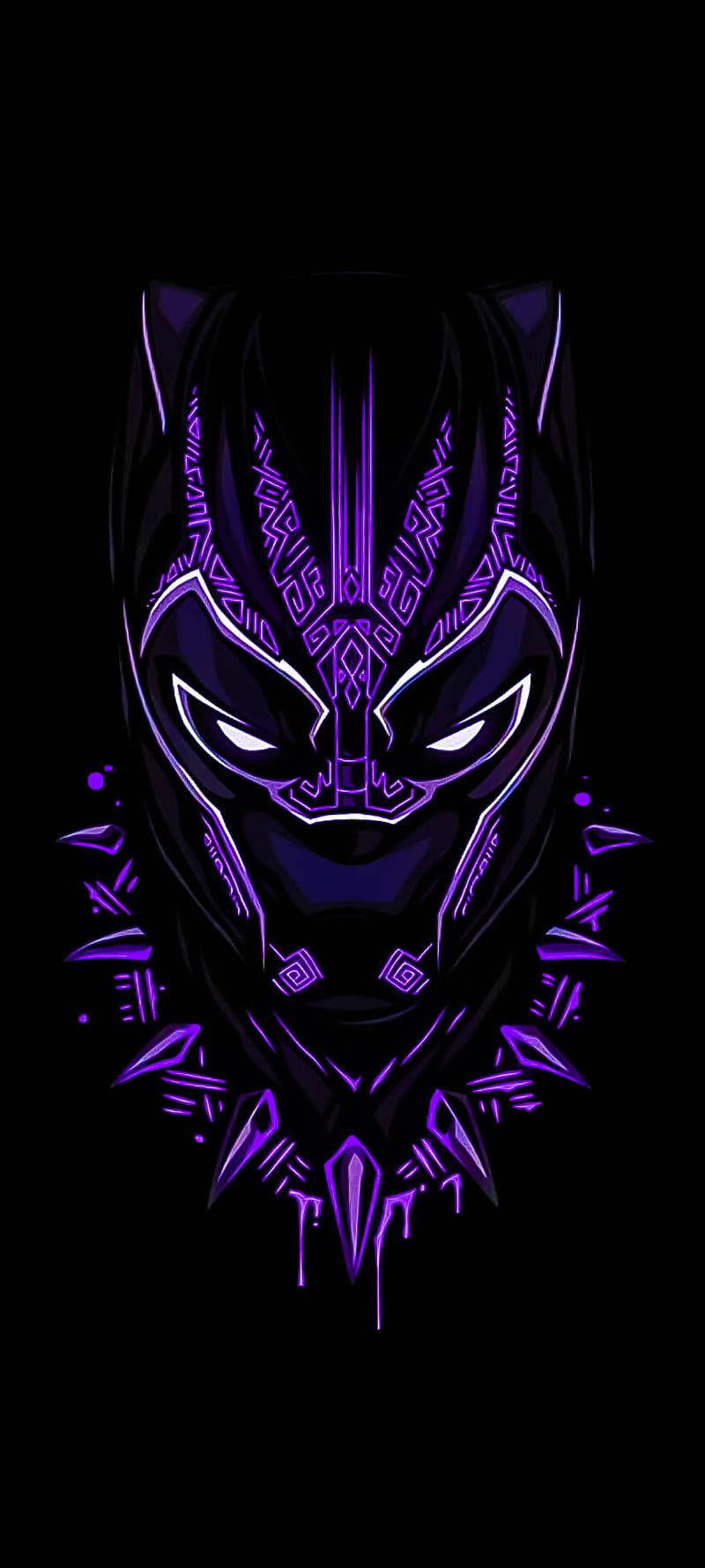  Black Panther Hintergrundbild 800x1778. Download Black And Purple Aesthetic Black Panther Wallpaper