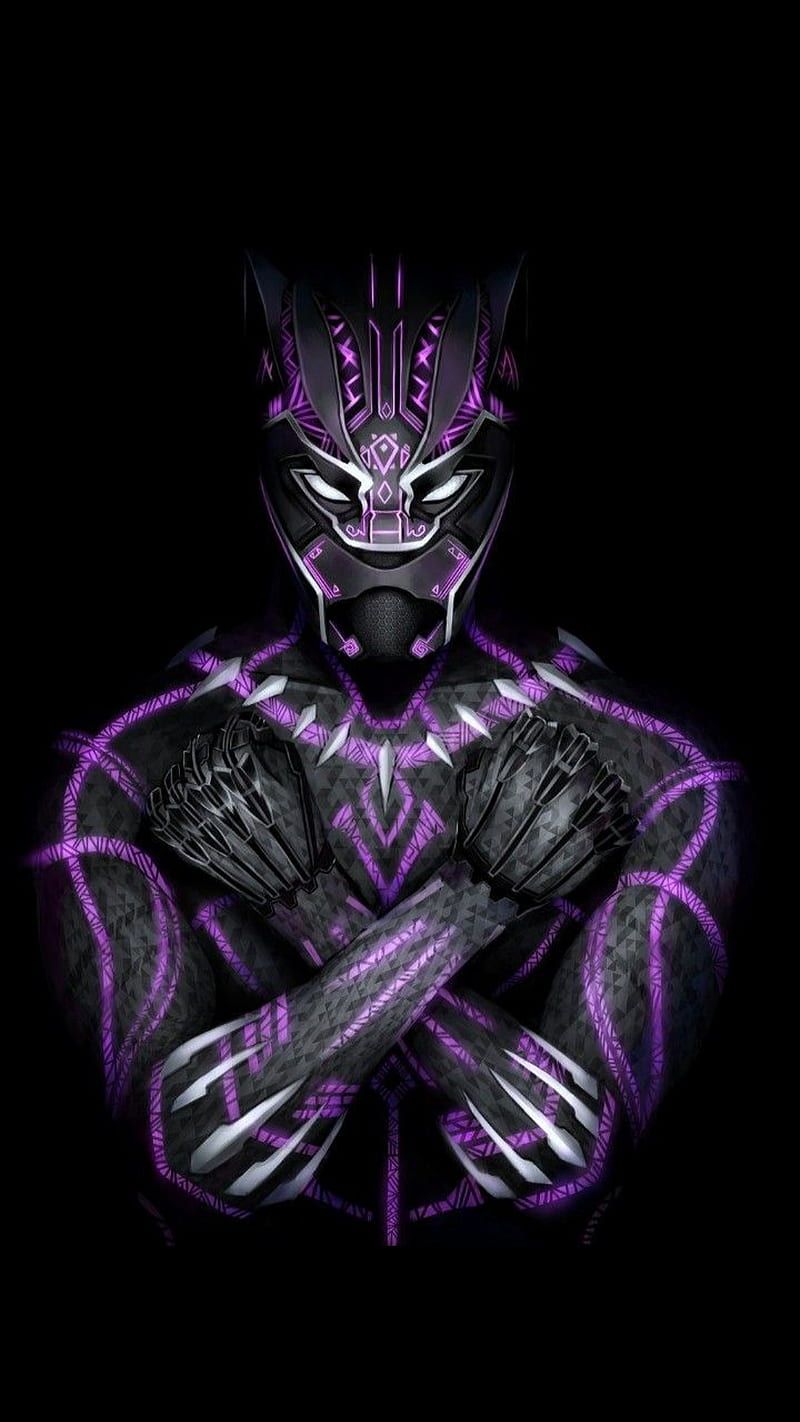  Black Panther Hintergrundbild 800x1422. HD black panther purple wallpaper