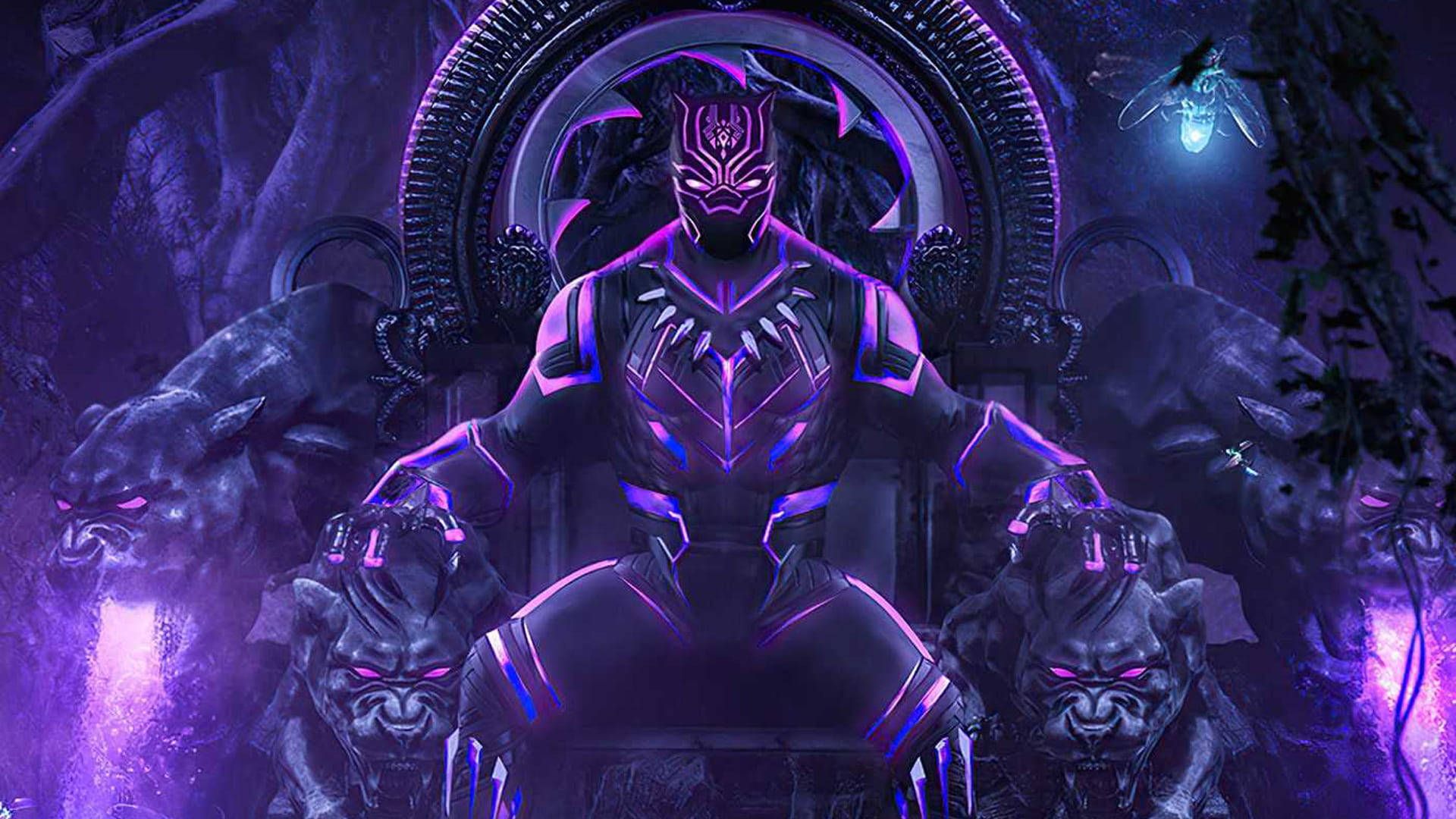  Black Panther Hintergrundbild 1920x1080. Download Black And Purple Aesthetic Black Panther Throne Wallpaper