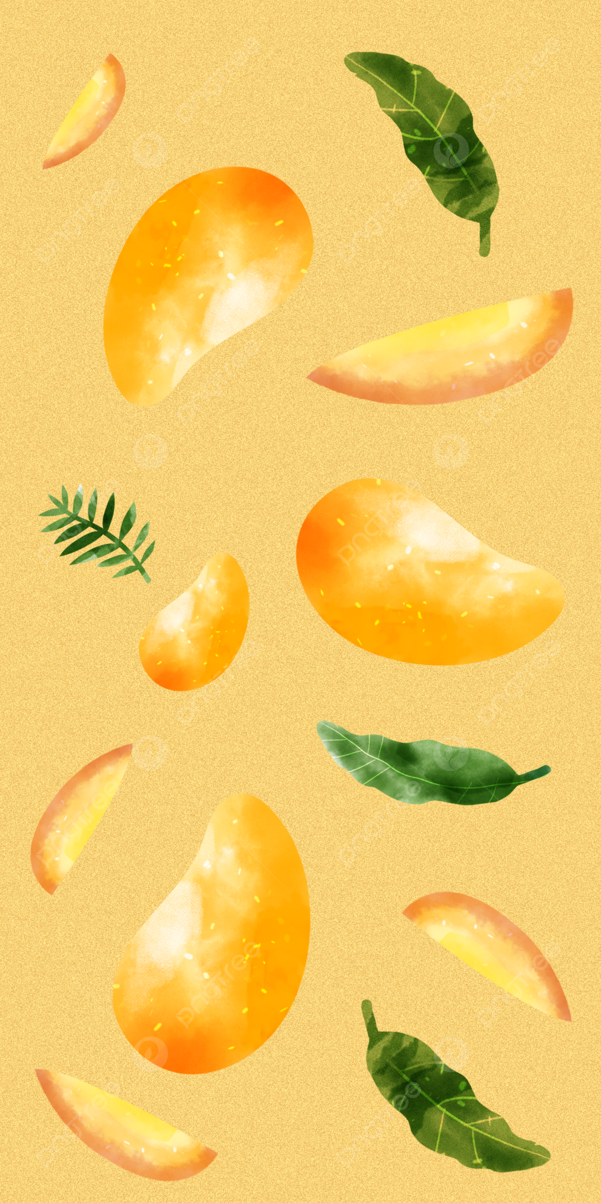  Obst Hintergrundbild 1200x2400. Obsttapete Aquarell Mango Hintergrund Hintergrundbild zum kostenlosen Download