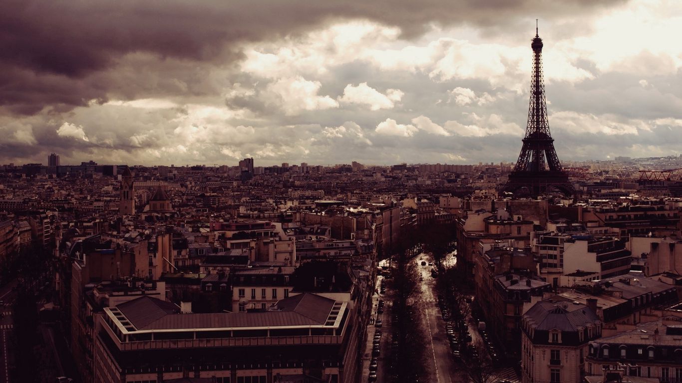  Paris Hintergrundbild 1366x768. Download wallpaper 1366x768 eiffel tower, paris, france, top view, evening tablet, laptop HD background