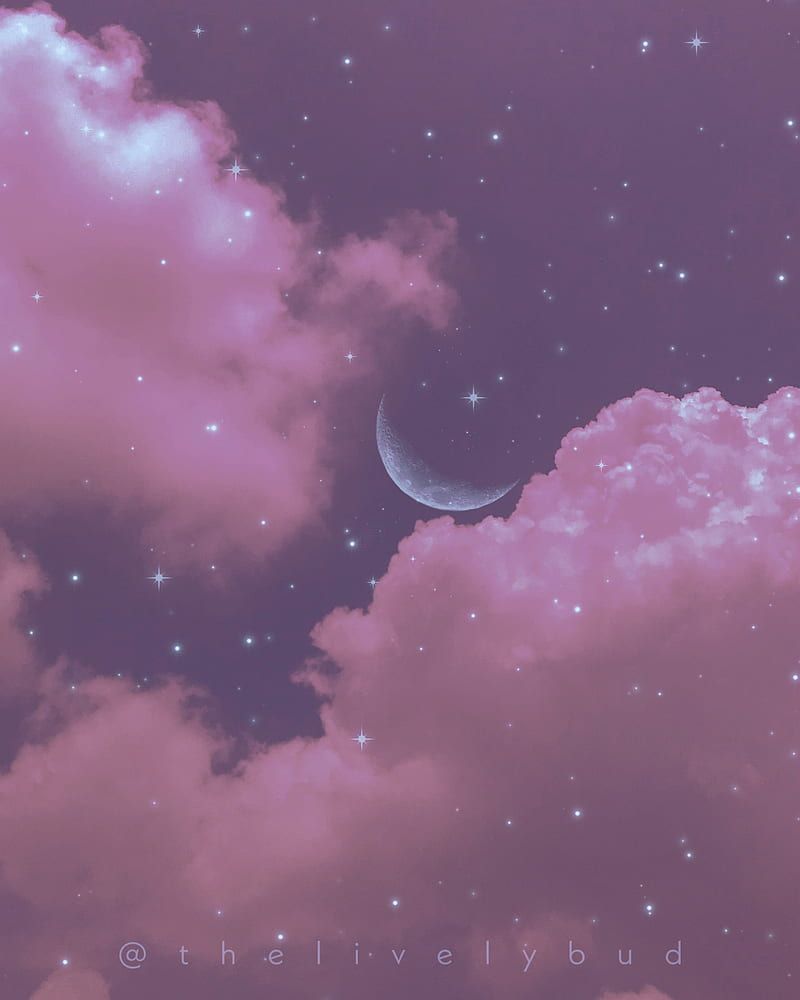 Galaxie Hintergrundbild 800x1000. Aesthetic sky android, clouds, iphone, moon, nature, pink, purple, samsung, HD phone wallpaper