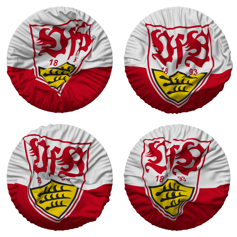  VfB Stuttgart Hintergrundbild 980x980. verein Pelz Bewegungsspiele Stuttgart 1893 e v, vfb Stuttgart Flagge im runden gestalten isoliert mit vier anders winken Stil, stoßen Textur, 3D Rendern 24625324 PNG