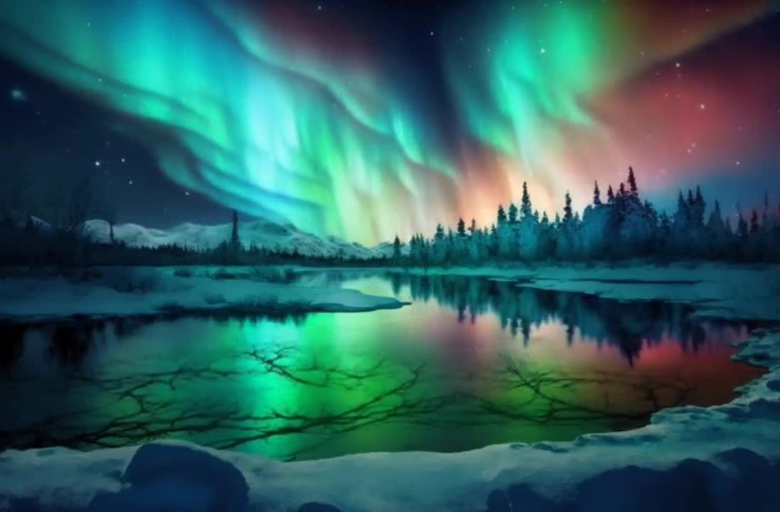  Polarlicht Hintergrundbild 1096x720. Aurora Borealis, Polarlichter, Naturkunst, Einrahmbare Kunst, Tapete, Druckbare Kunst, Wanddekor, Geschenk, Wohnkultur, AI Art, Digital Art