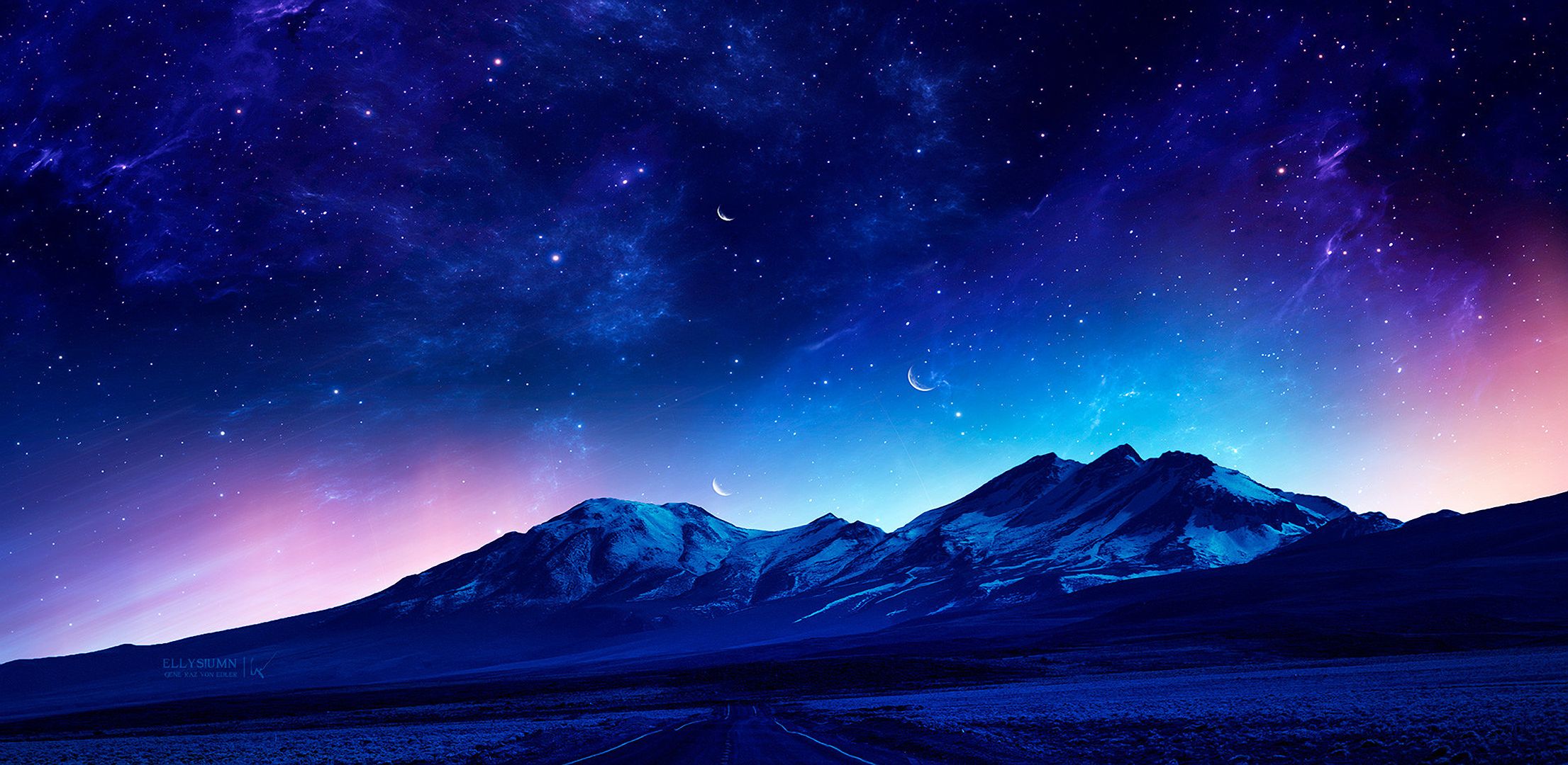  Polarlicht Hintergrundbild 2211x1080. Fantasy Landschaft HD Wallpaper by Gene Raz von Edler