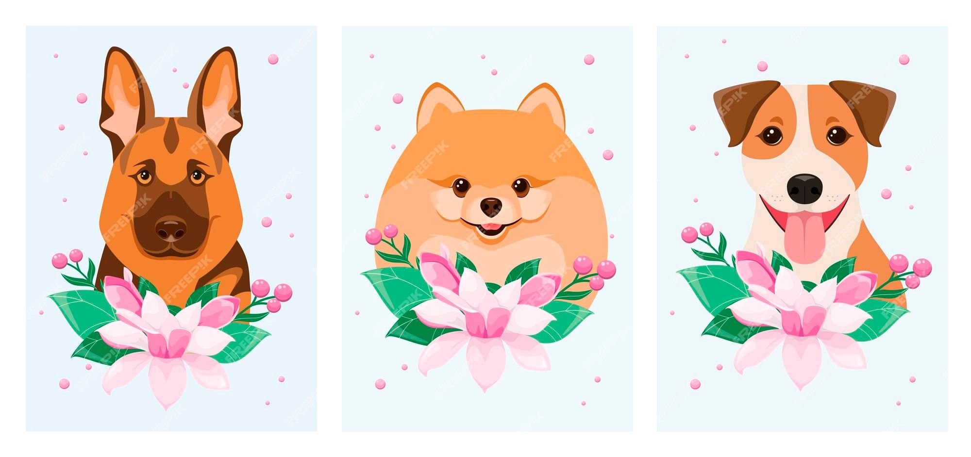  Süße Hunde Hintergrundbild 2000x942. Seite 6. Hund Mit Blumen Vektoren Und Illustrationen Zum Kostenlosen Download