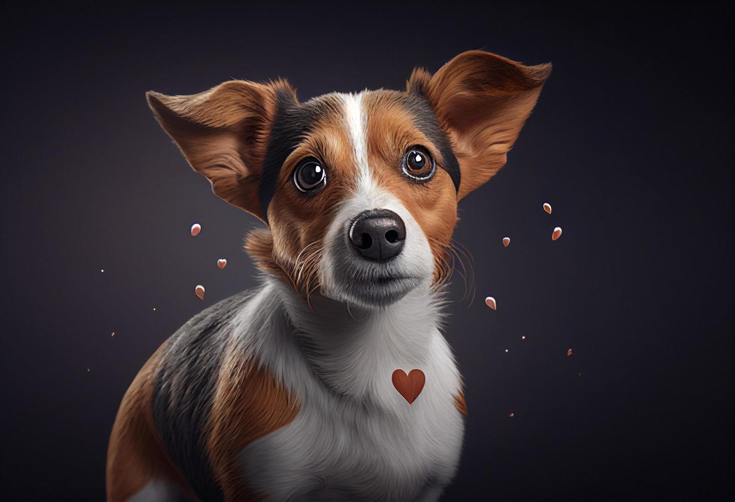  Süße Hunde Hintergrundbild 1433x980. Porträt Von Ein Süß Hund Auf Ein Dunkel Hintergrund Mit Herzen. Generativ Ai 22255691 Stock Photo Bei Vecteezy
