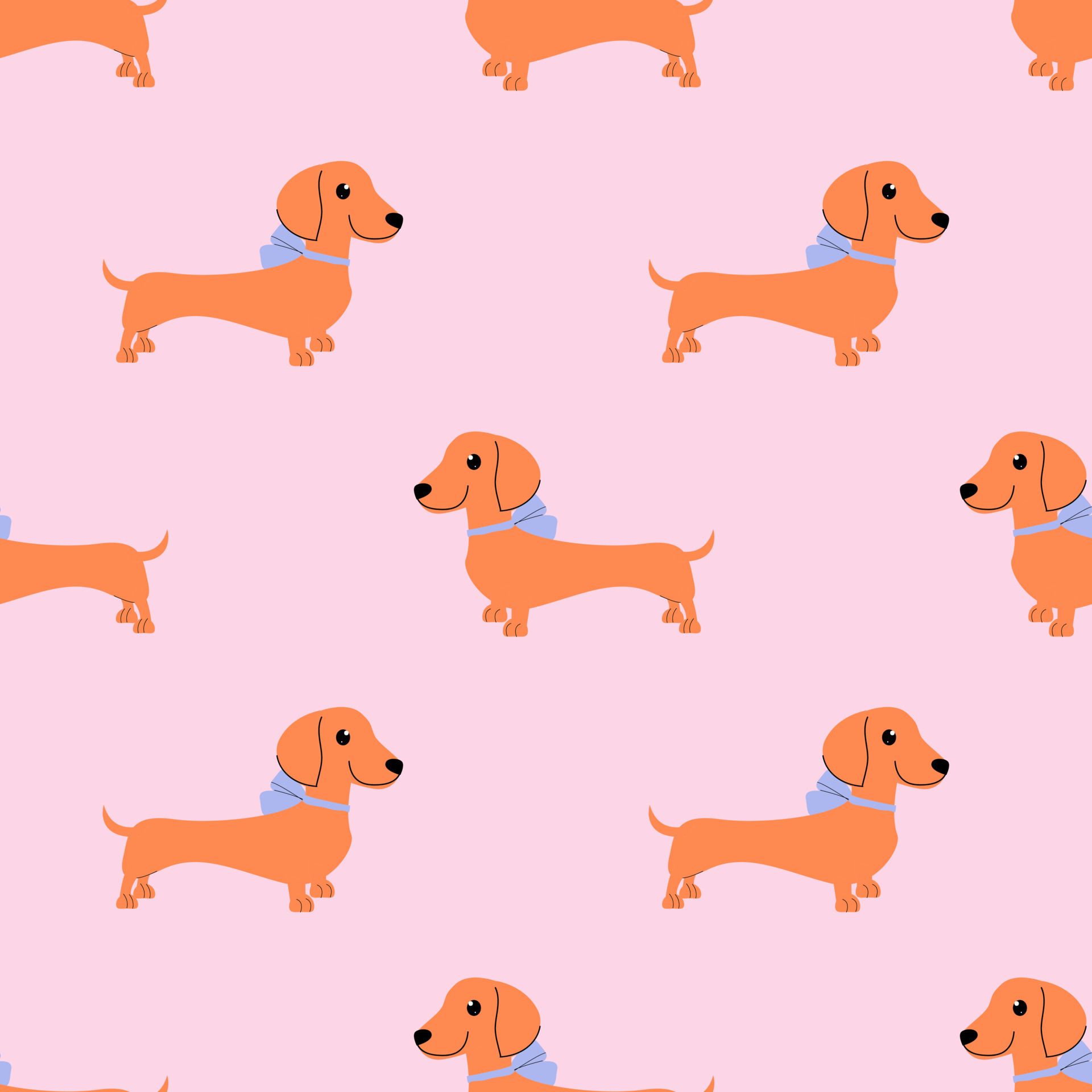 Süße Hunde Hintergrundbild 1920x1920. Dackel auf ein Rosa Hintergrund. nahtlos Vektor Muster mit ein Hund. süß endlos Ornament. 23823618 Vektor Kunst bei Vecteezy