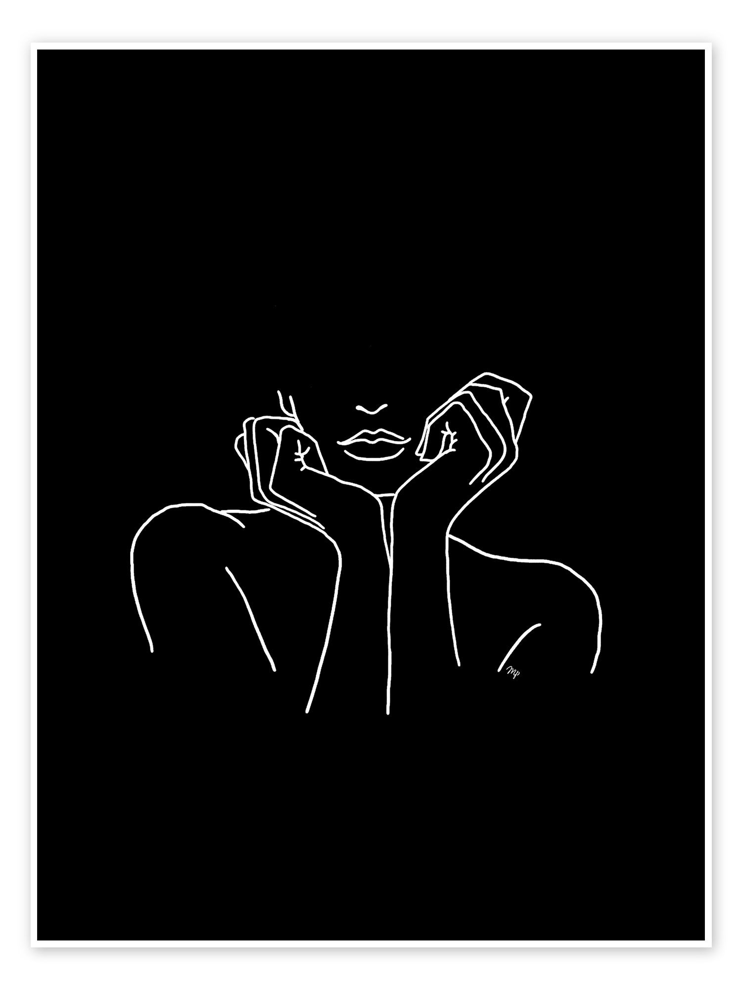  Schwarz Silber Hintergrundbild 1500x2000. Wandbild „Nachdenklich im Dunkeln“ von Martina illustration