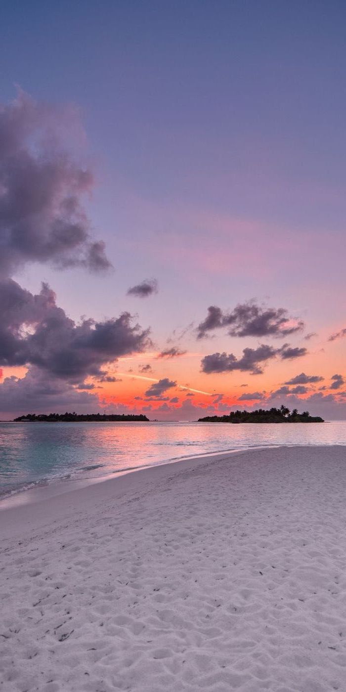  Karibik Hintergrundbild 700x1400. sunset sky, white beach sand, orange and purple sky, girly wallpaper. Fond ecran gratuit paysage, Fond d'écran coloré, Fond d'écran téléphone