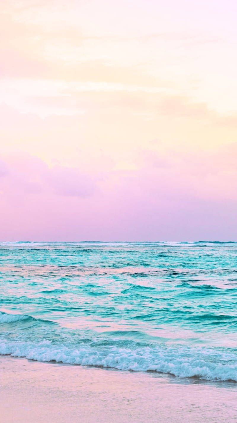  Strand Karibik Hintergrundbild 800x1423. Ästhetischer Strand Wallpaper KOSTENLOS