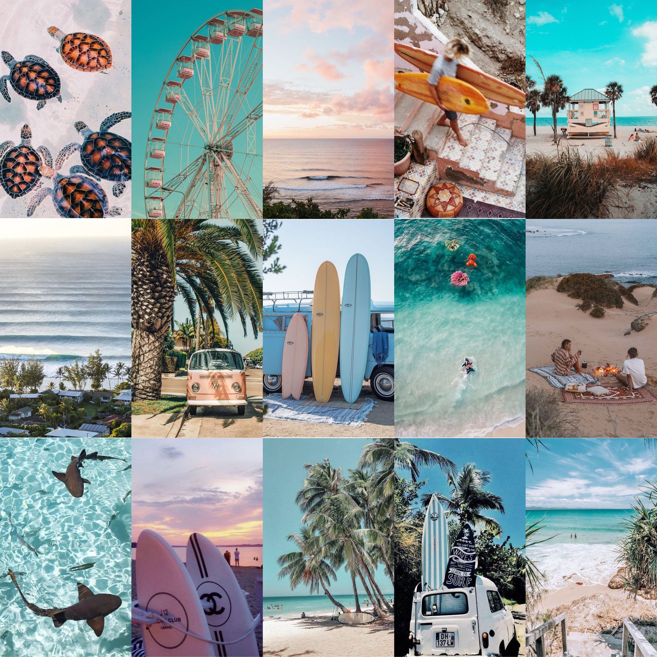  Strand Karibik Hintergrundbild 2560x2560. Strand Ästhetik Foto Collage Kit