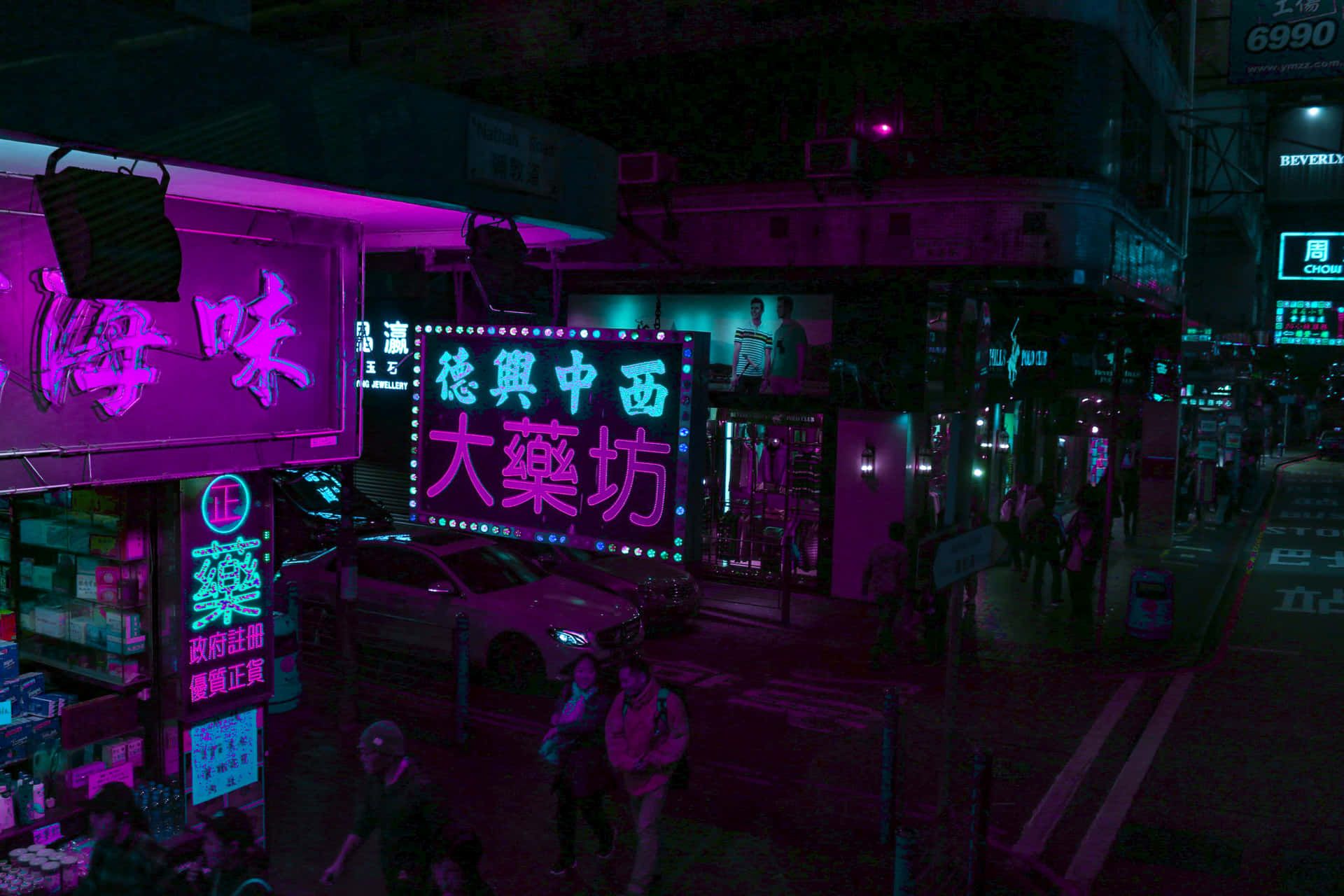  Neon PC Hintergrundbild 1920x1280. Purple Neon Aesthetic Computer Wallpaper
