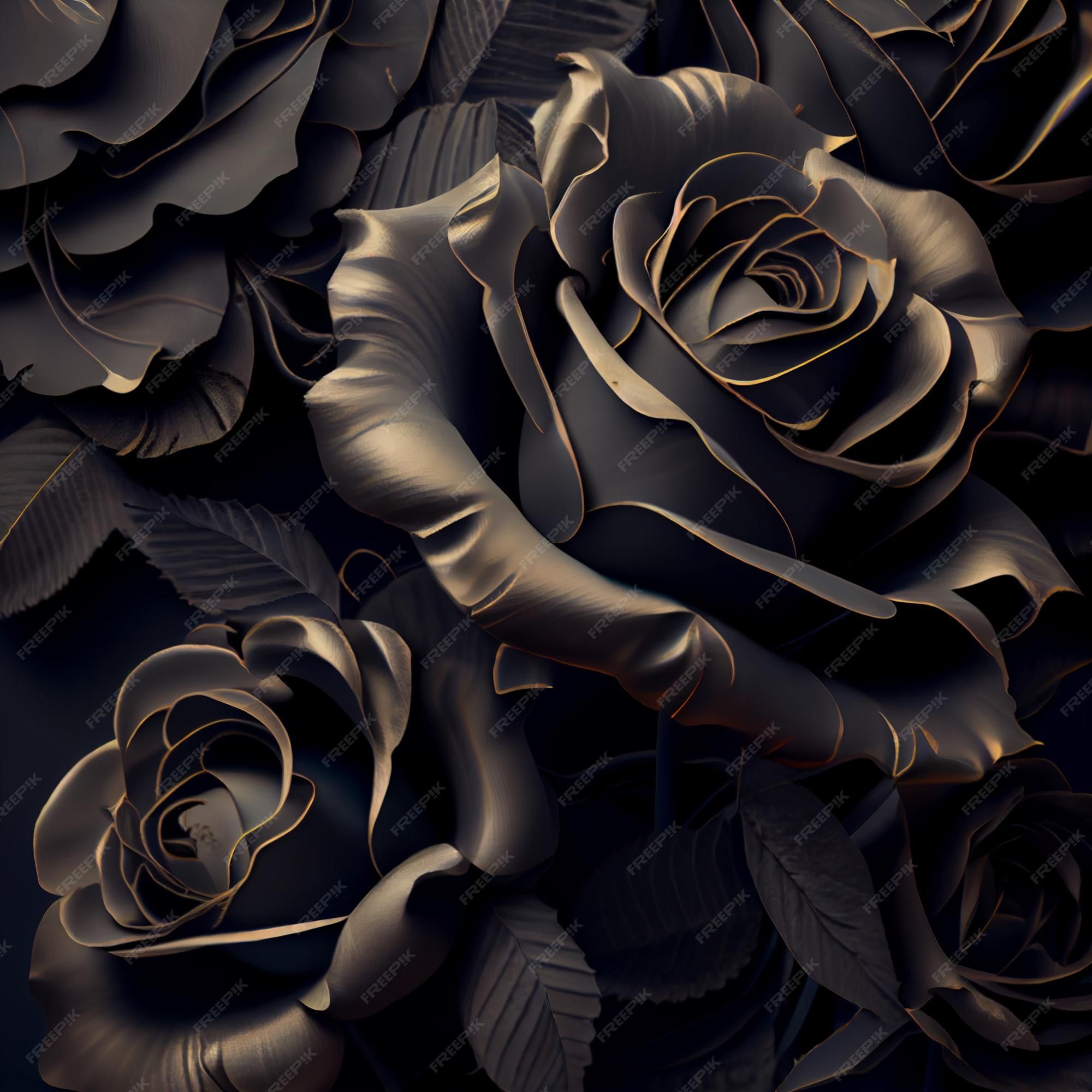  Schwarze Rosen Hintergrundbild 2000x2000. Schwarze rose blume nahaufnahme dunkle rosen hintergrund generative ai
