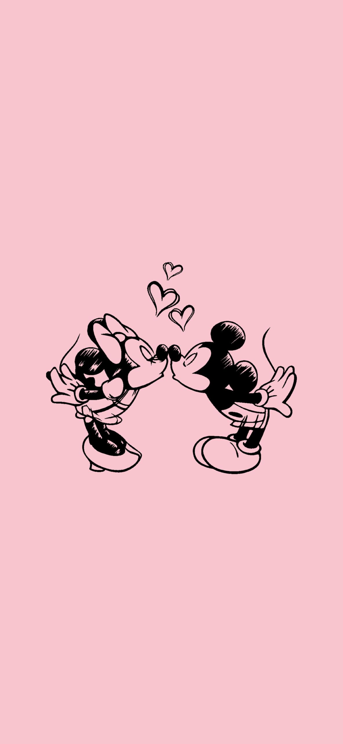  Minnie Mouse Hintergrundbild 1183x2560. Mickey & Minnie Mouse Pink Wallpaper Aesthetic Wallpaper