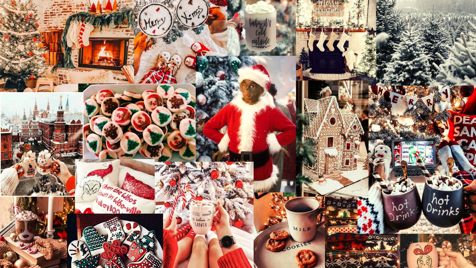  PC Weihnachten Hintergrundbild 1920x1080. Christmas Collage Wallpaper
