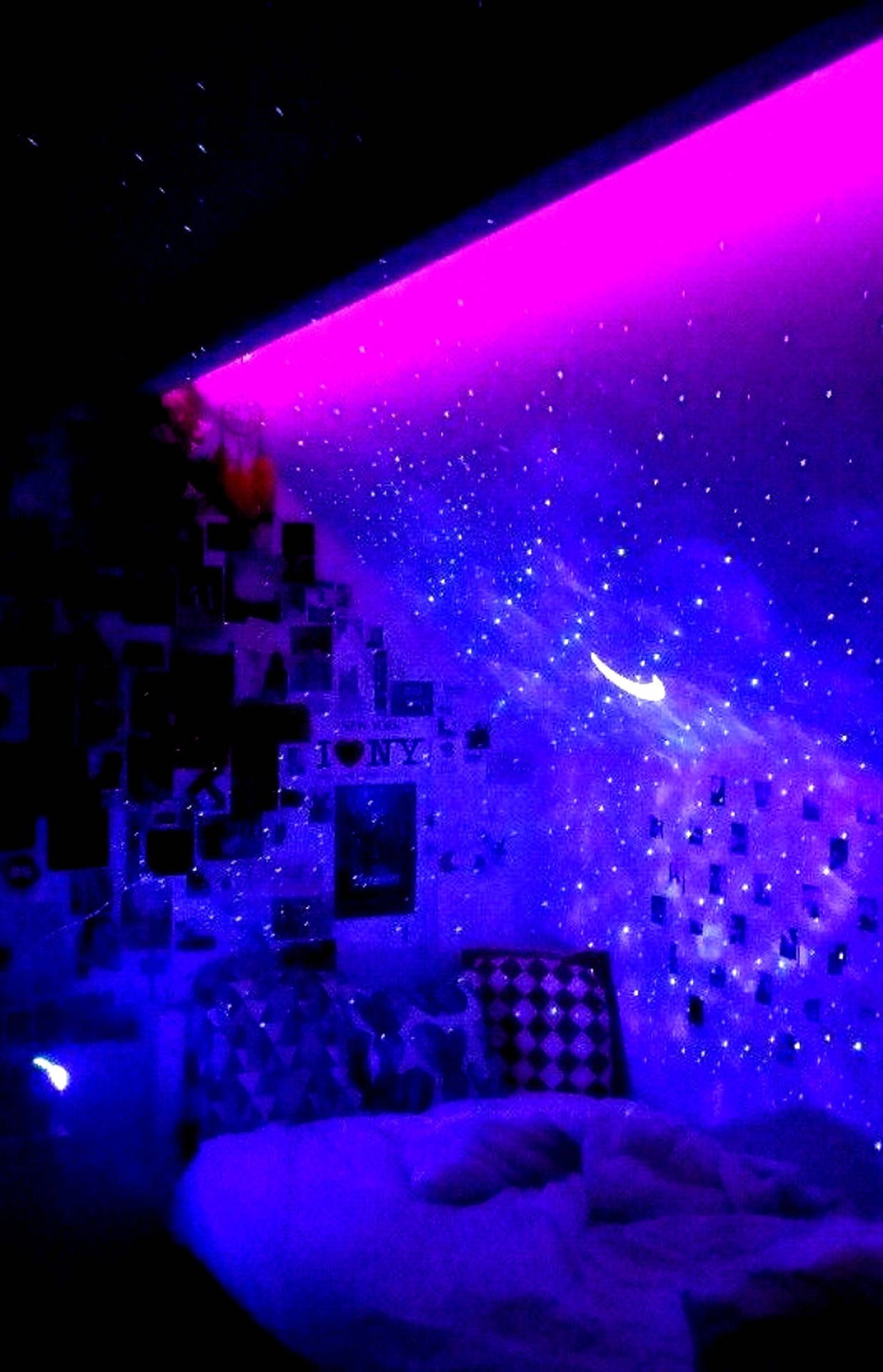  Led Hintergrundbild 1235x1920. Download Aesthetic Bedroom Led Light Wallpaper