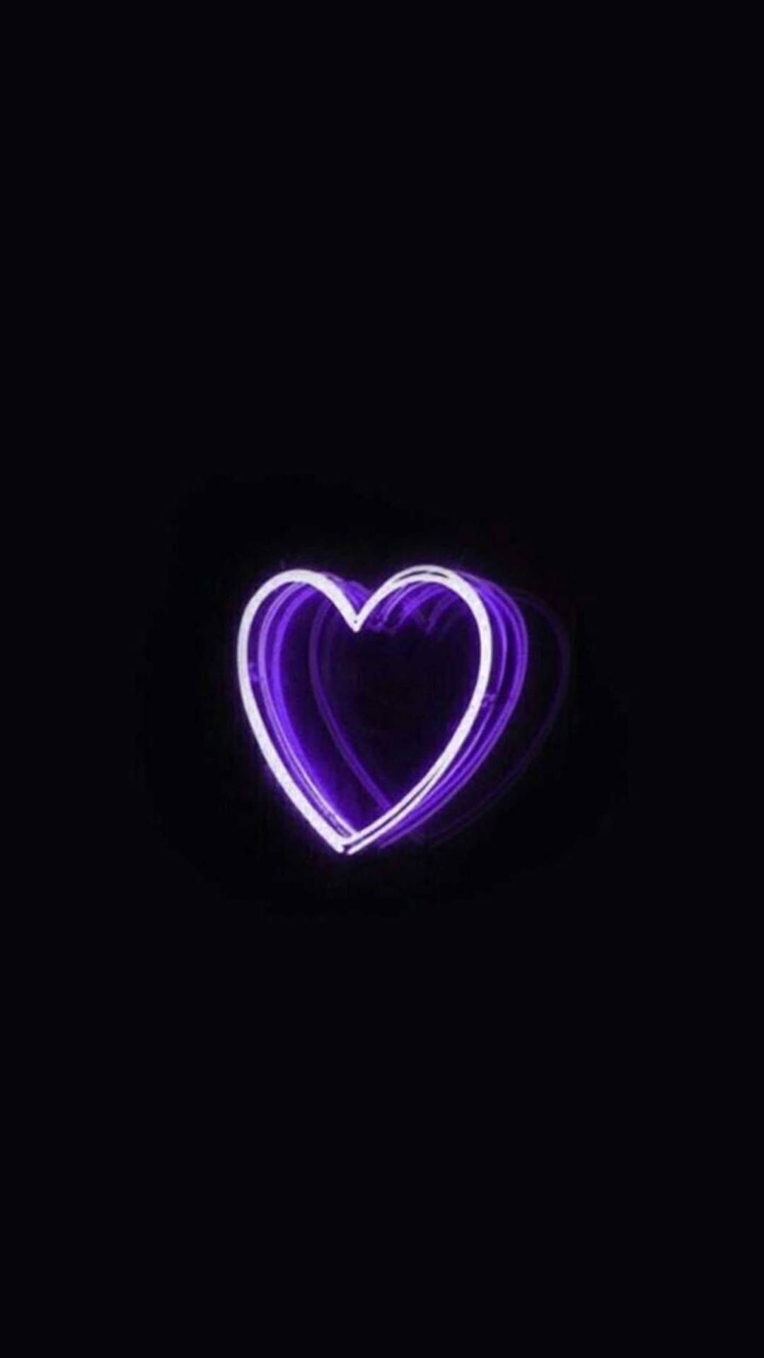 Led Hintergrundbild 1080x1920. Download Neon Purple iPhone Heart Led Wallpaper