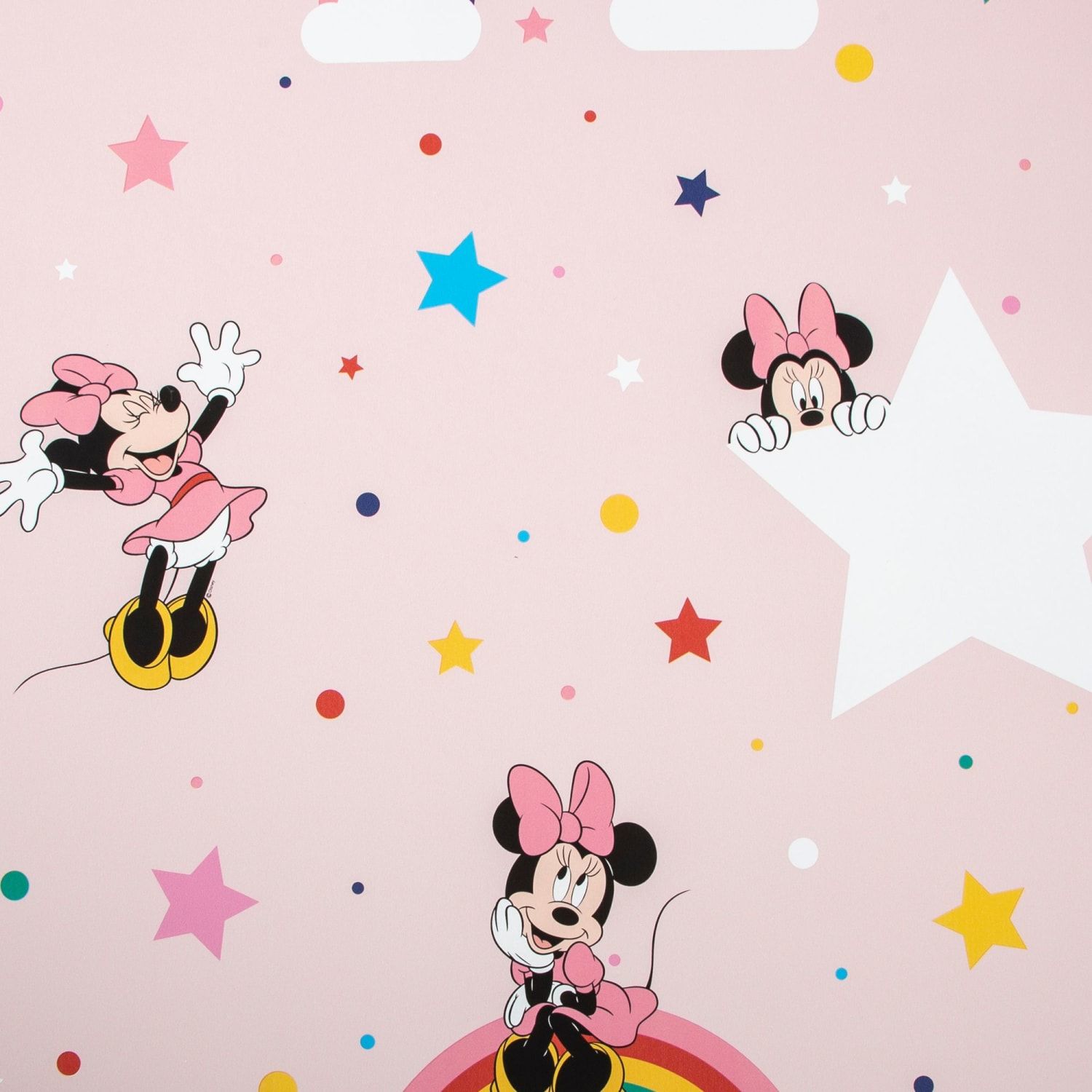  Minnie Mouse Hintergrundbild 1500x1500. Disney Rainbow Minnie Pink Wallpaper 10m. Wickes.co.uk