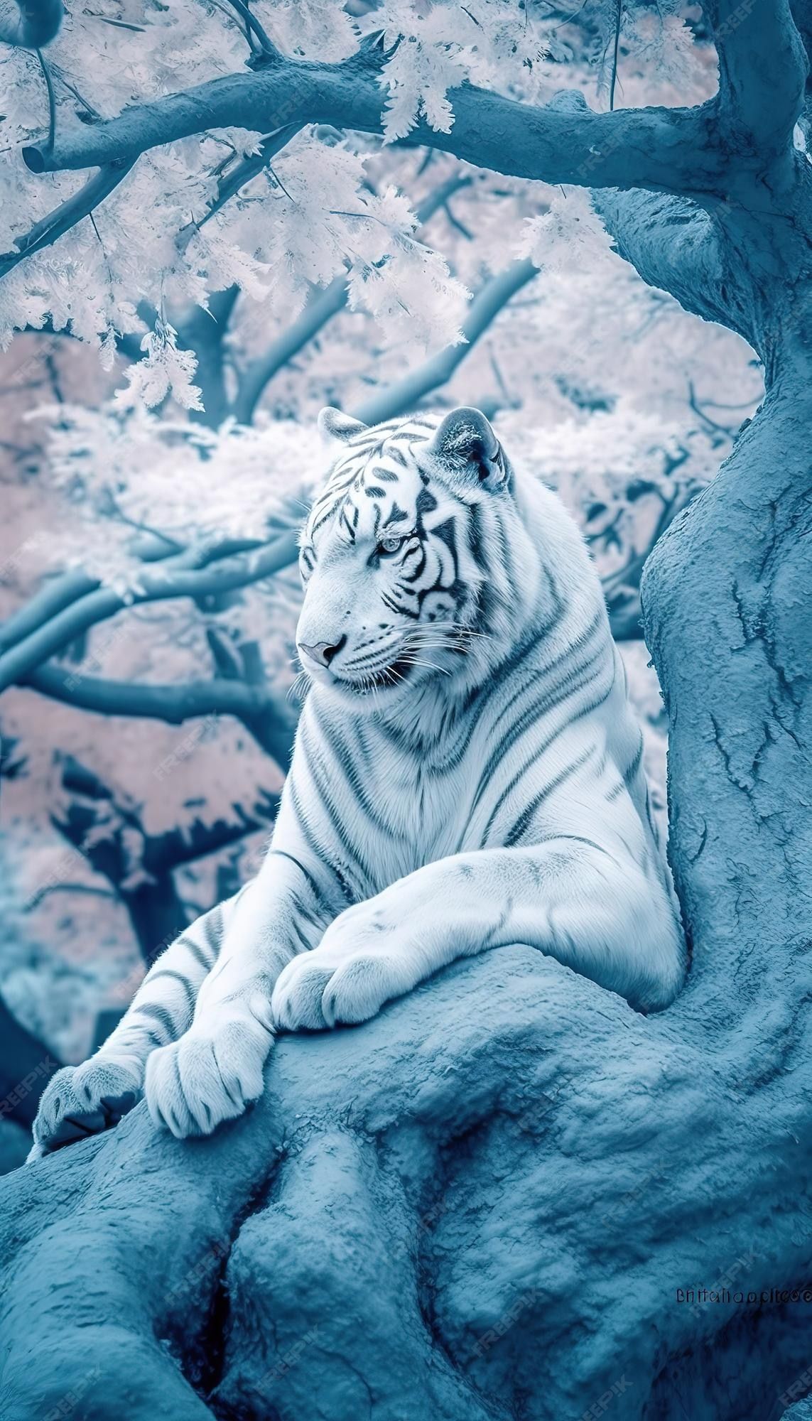  Weißer Tiger Hintergrundbild 1143x2000. Weißer tiger in einem baum