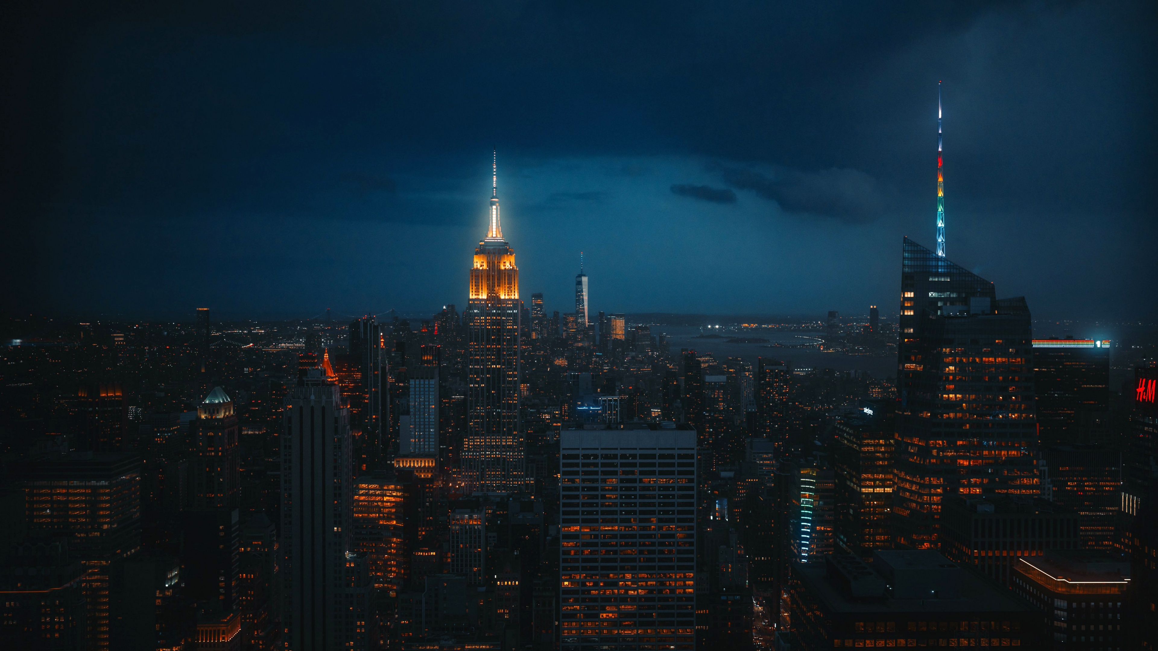  New York Bei Nacht Hintergrundbild 3840x2160. New York City Skyline at Night Aesthetic 4K Wallpaper