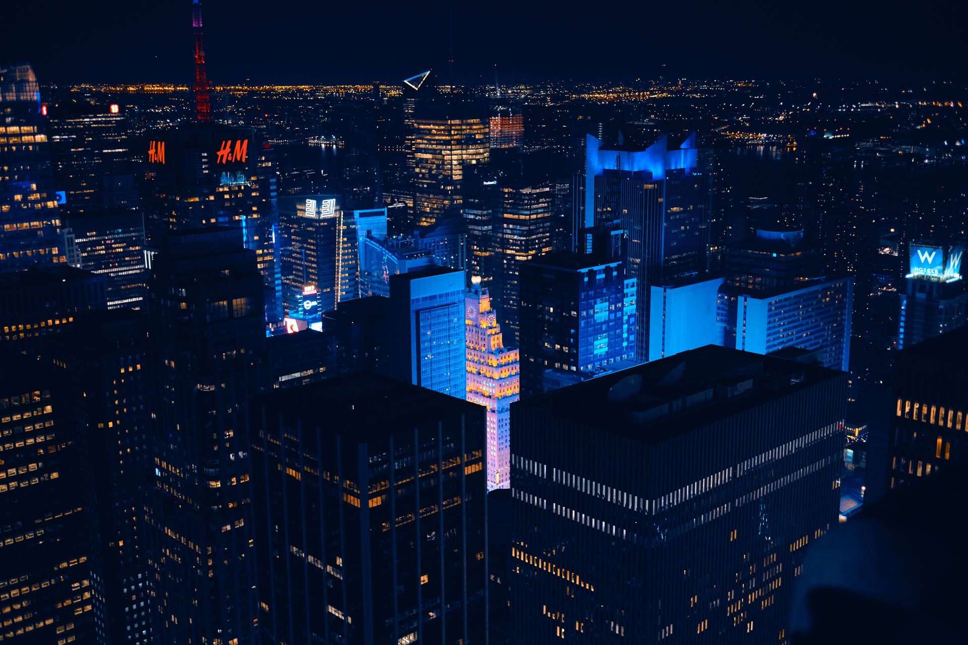  New York Bei Nacht Hintergrundbild 1920x1280. New York Wallpaper KOSTENLOS