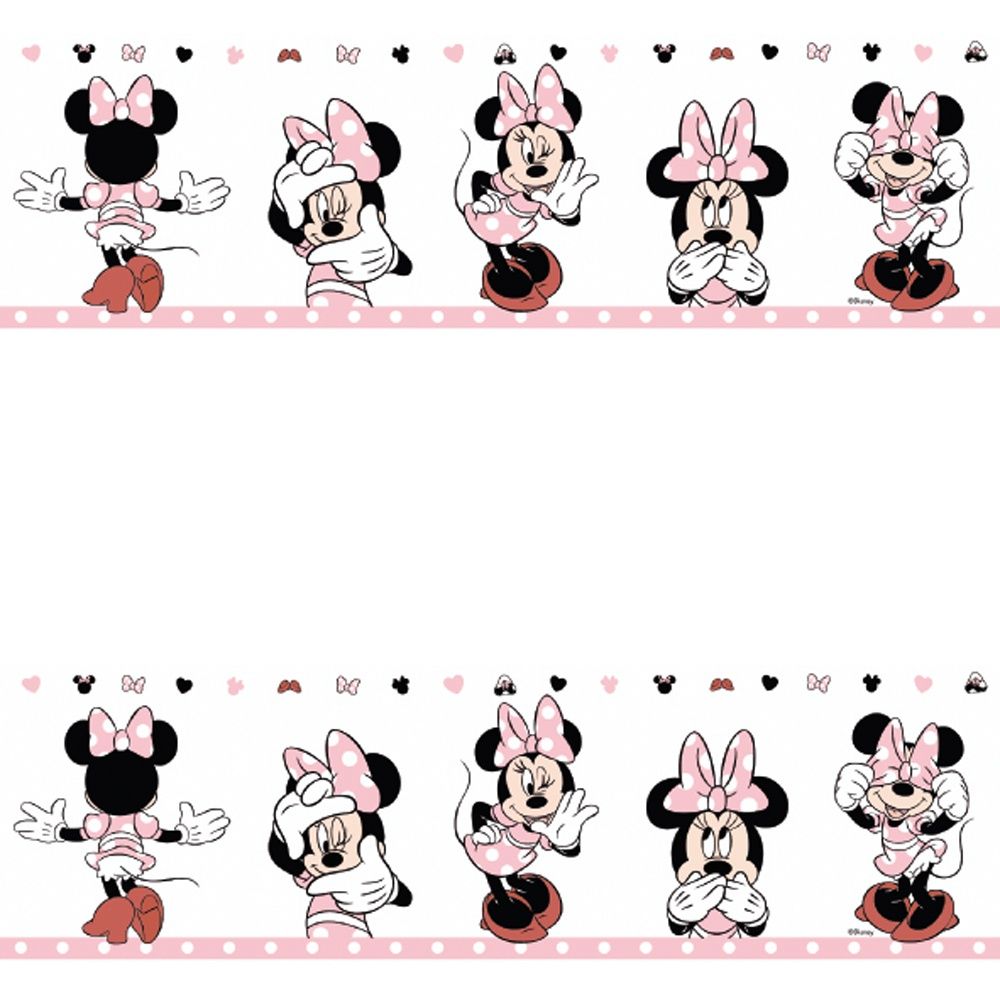  Minnie Mouse Hintergrundbild 1000x1000. Galerie Official Disney Minnie Mouse Childrens Nursery Wallpaper Border MN3502 3 Pink White. I Want Wallpaper