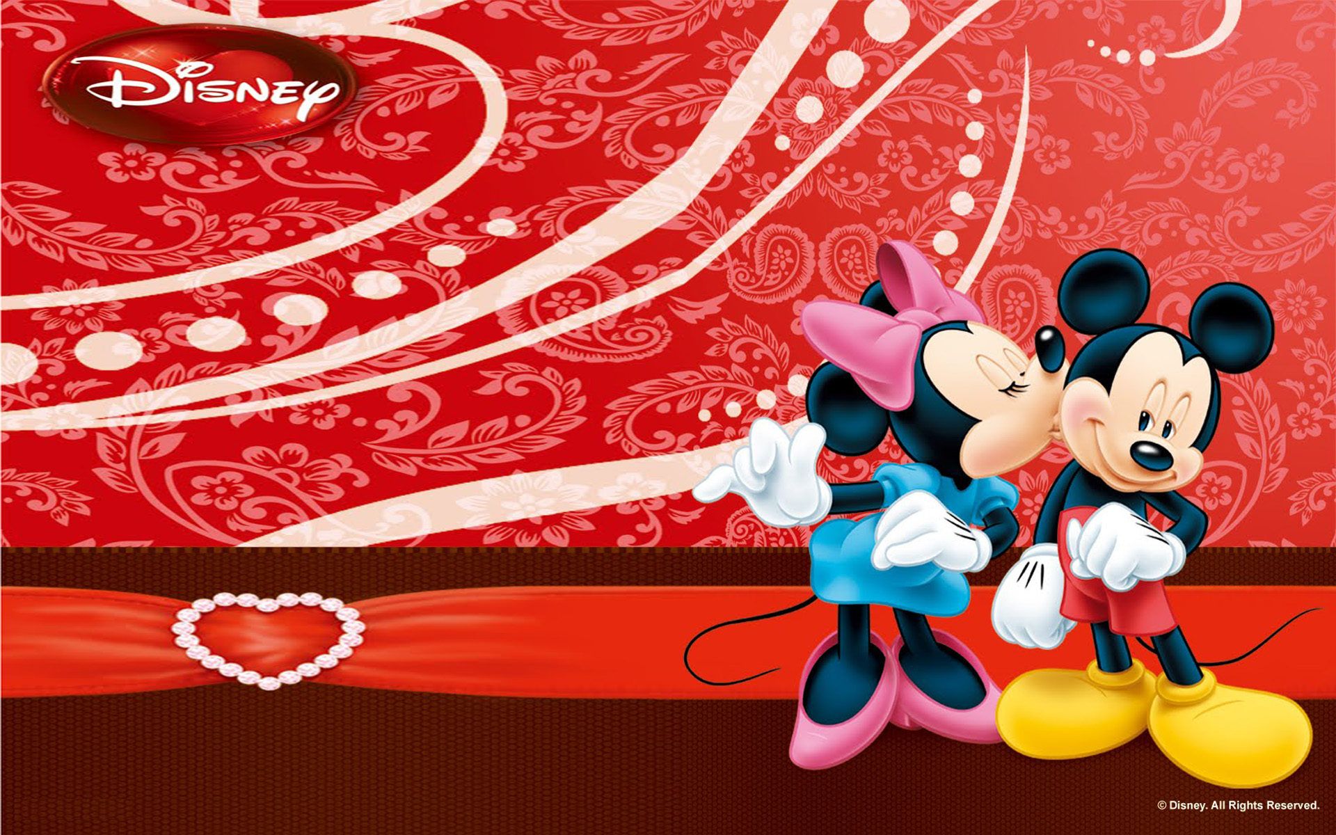  Minnie Mouse Hintergrundbild 1920x1200. Mickey & Minnie Mouse Kiss Wallpaper For Mobile : Wallpaper13.com