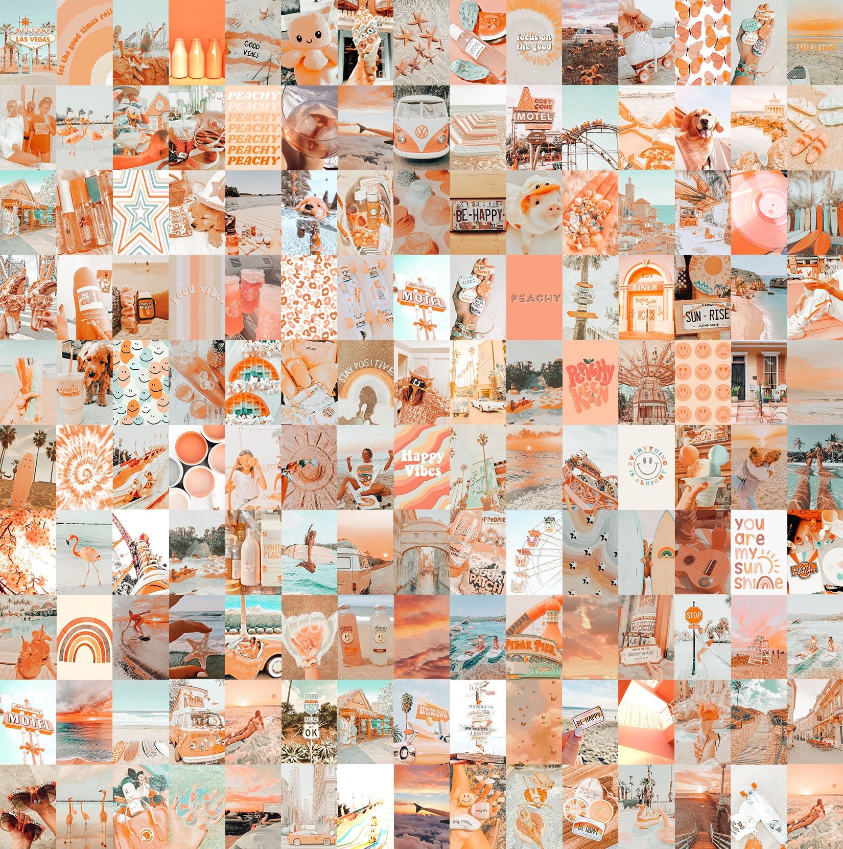  Quadratisch Hintergrundbild 1650x1660. Orange aesthetic wallpaper collage