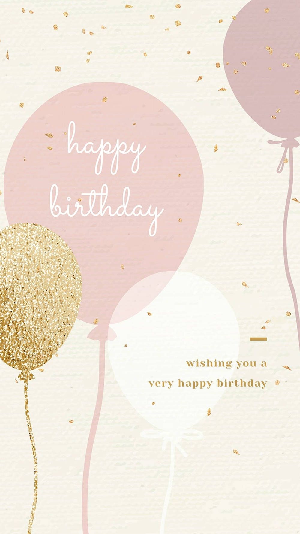  Geburtstag Hintergrundbild 1000x1778. Download Aesthetic Happy Birthday Gold And Pink Balloons Wallpaper
