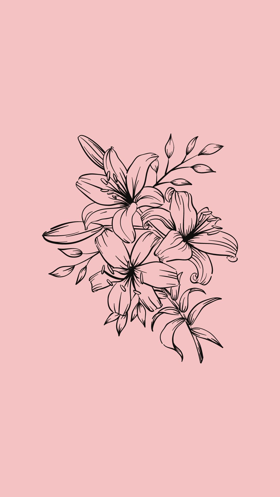  Gemälde Hintergrundbild 1080x1920. Minimalistische Flower Phone Wallpaper Dreierpack