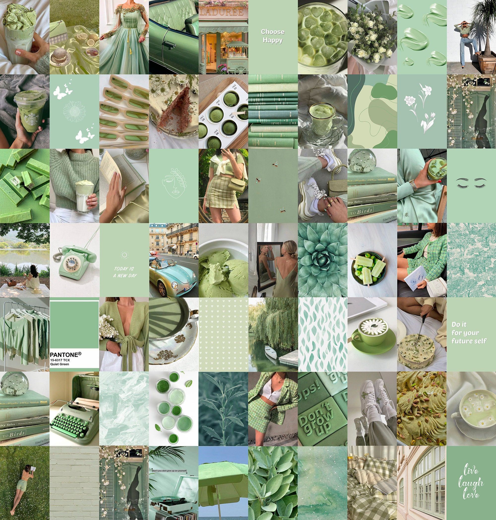  Aesthetic Grün Hintergrundbild 2000x2100. Printed Sage Green Wall Collage Kit 70 pcs Mint Aesthetic