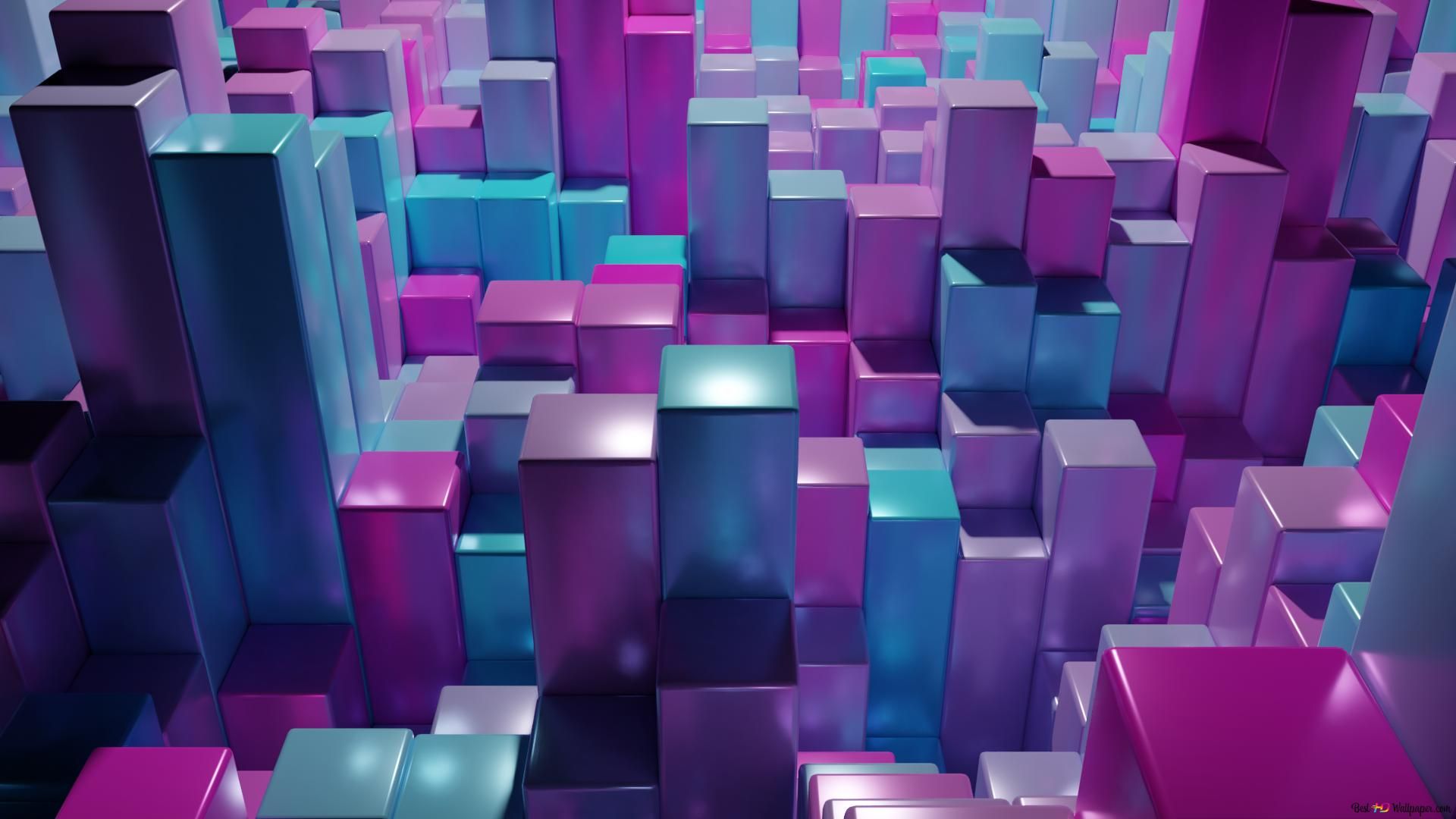  Neon Gestalten Hintergrundbild 1920x1080. Cube Frame 3D HD Hintergrundbild Herunterladen