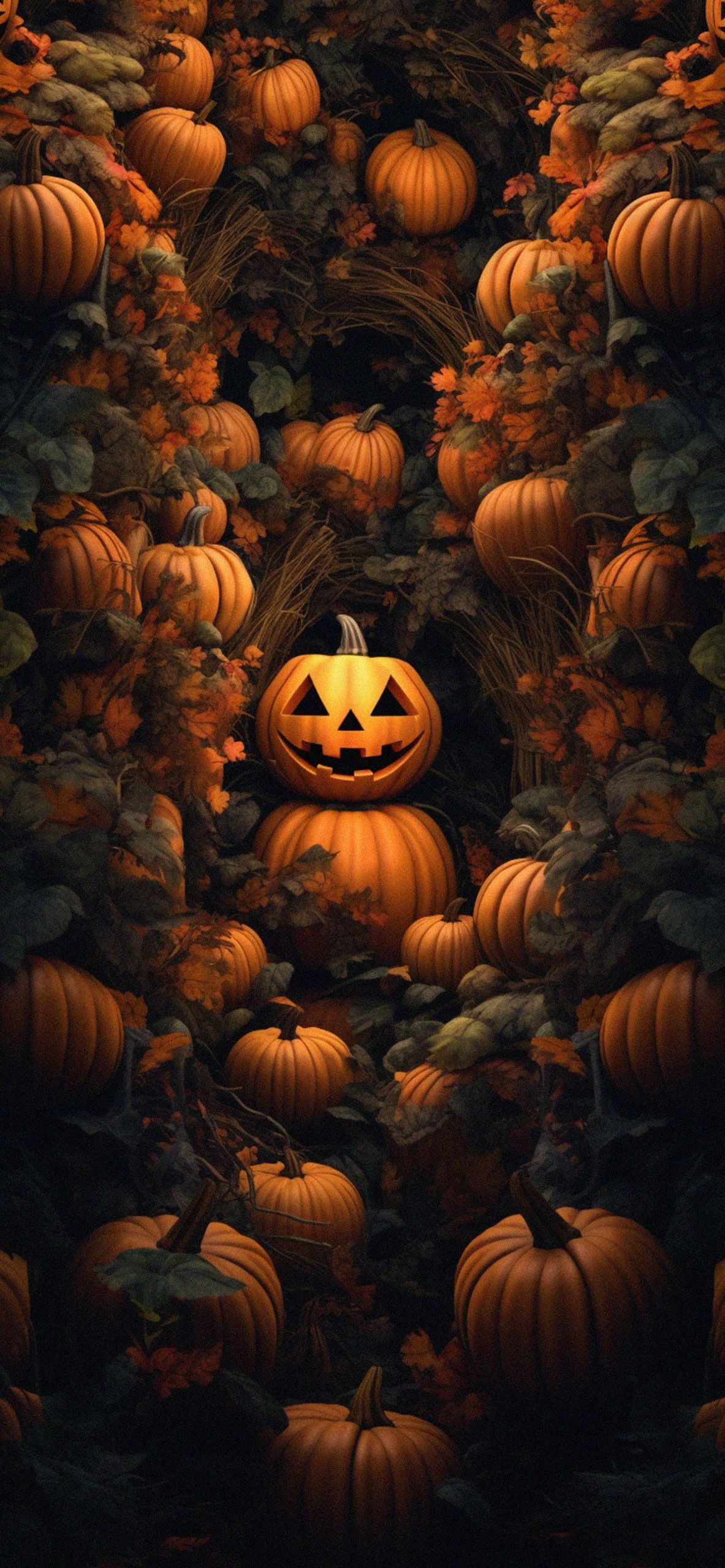  Halloween Hintergrundbild 1183x2560. Autumn Halloween Art Wallpaper Pumpkin Wallpaper