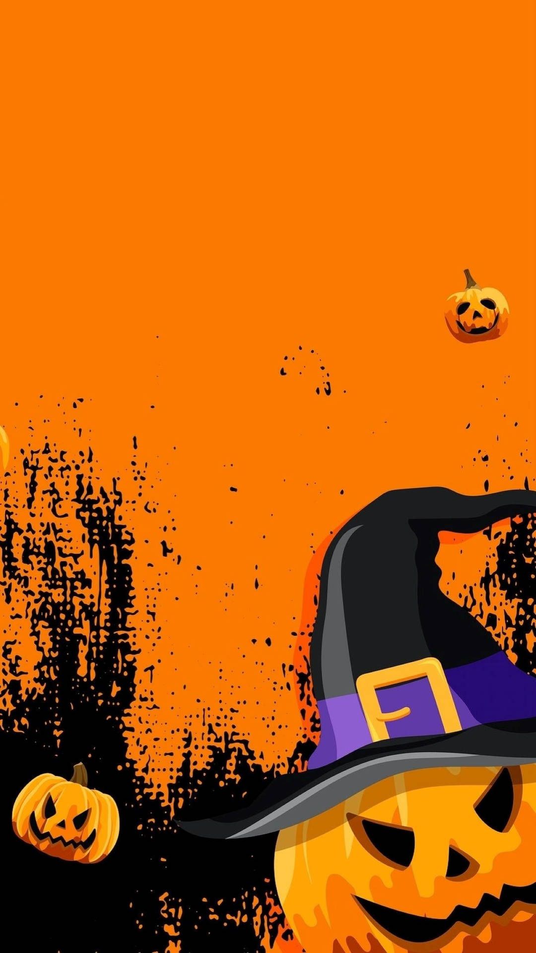  Halloween Hintergrundbild 1080x1920. Download Bright Orange Halloween Aesthetic Wallpaper