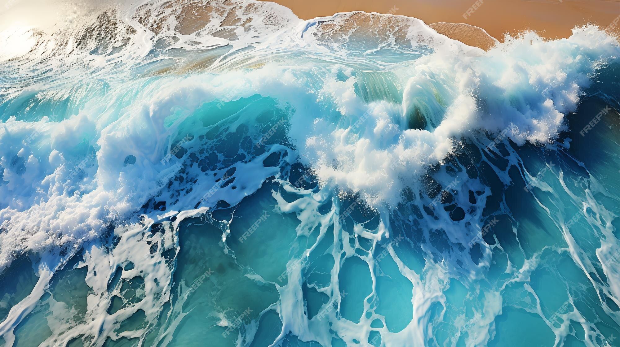  Entspannung Hintergrundbild 2000x1121. Meereswellen mit weißem schaum und sand am strand das konzept der entspannung und des surfens