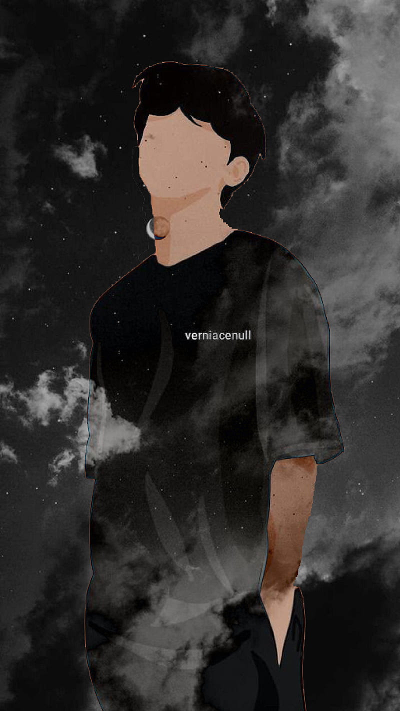  Männer Hintergrundbild 800x1422. Aesthetic, black and white, boy, cloud, dark, gentle, moon, simple guy, sky, HD phone wallpaper