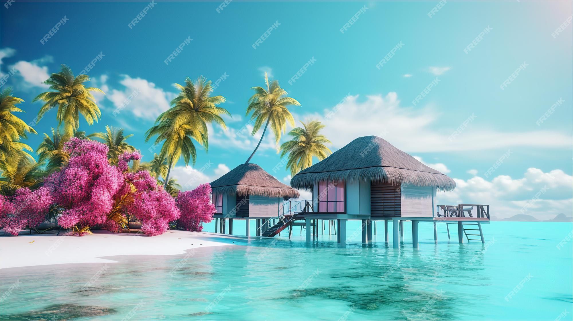 Karibik Hintergrundbild 2000x1121. Paradise beach aesthetic resort sommerurlaubsidee am strand tropisches sommerurlaubskonzept