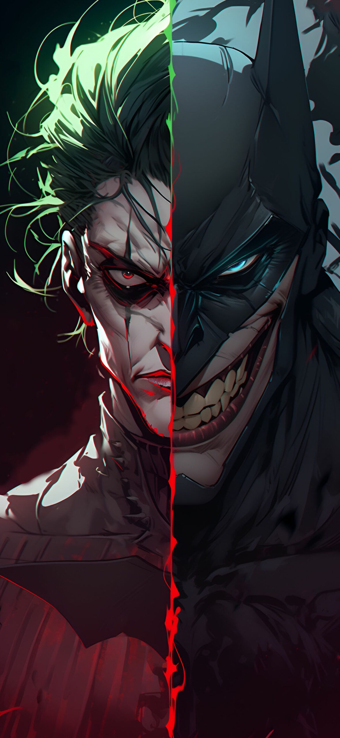  Joker Hintergrundbild 1181x2560. Bizarre Batman & Joker Wallpaper Aesthetic Wallpaper HD