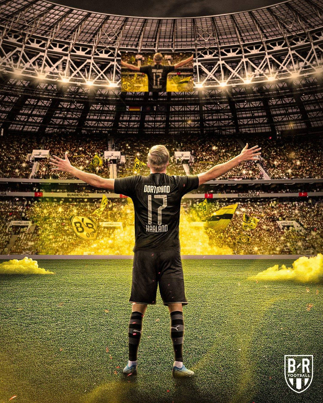 Borussia Dortmund Hintergrundbild 1080x1350. Download Erling Haaland Striker For Borussia Dortmund Wallpaper